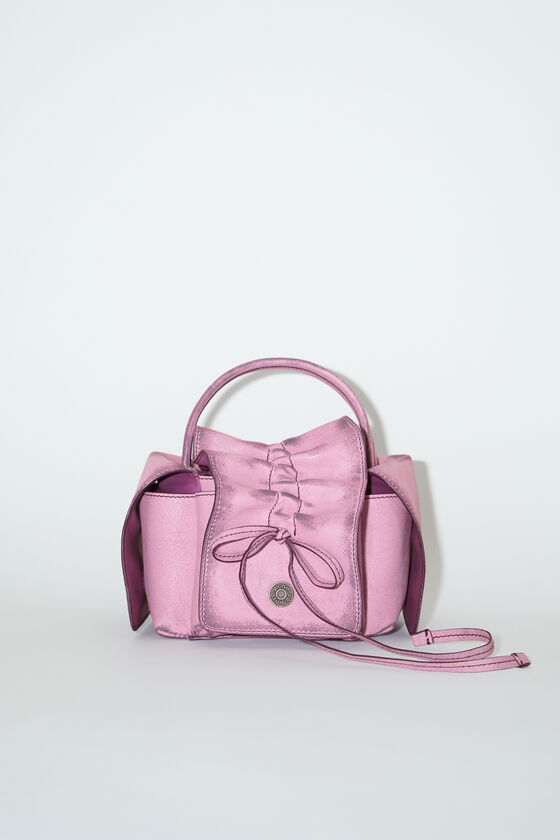 KNOT BAG - LEATHER TOP HANDLE BAG in pink