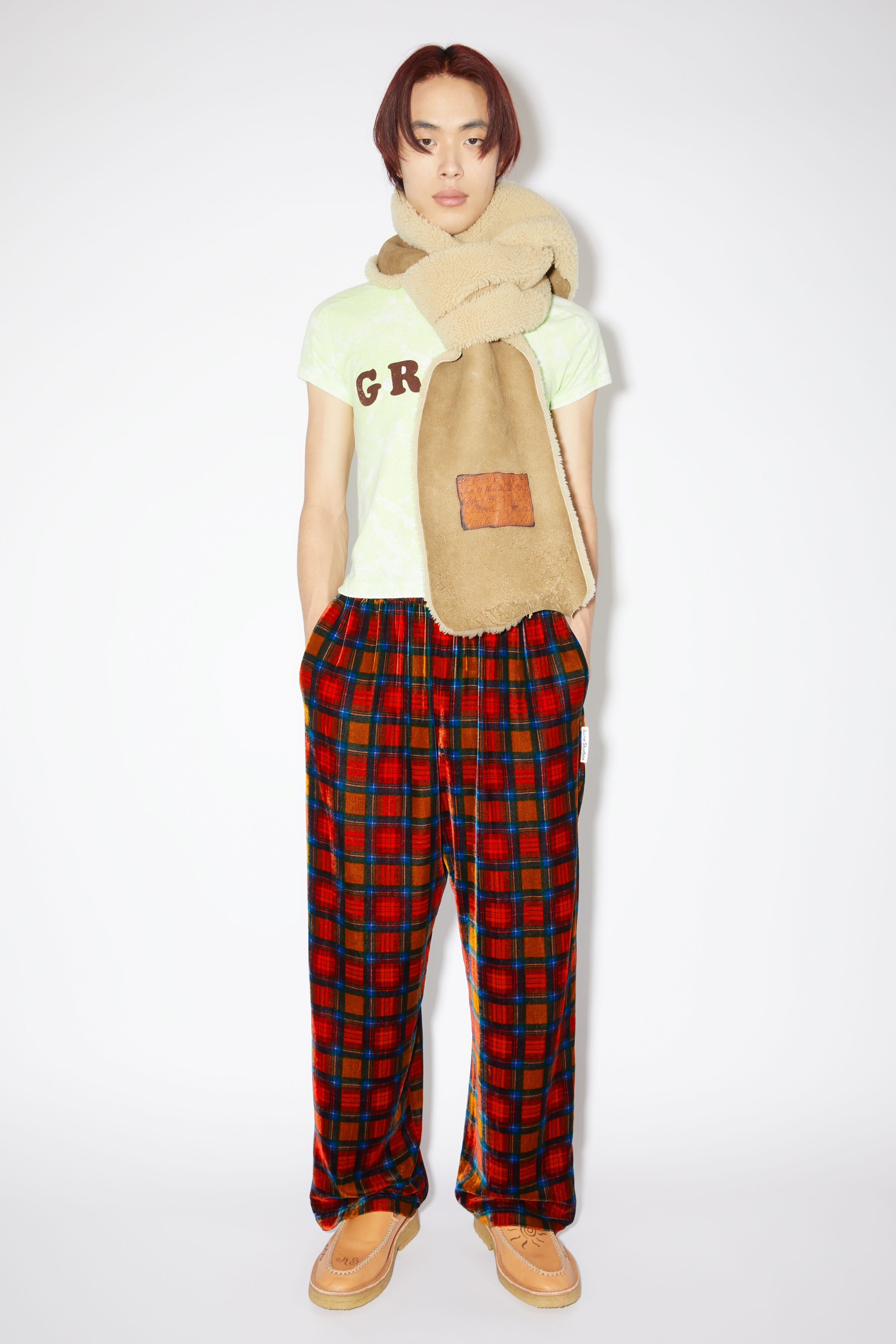 Red checked pants for Men
