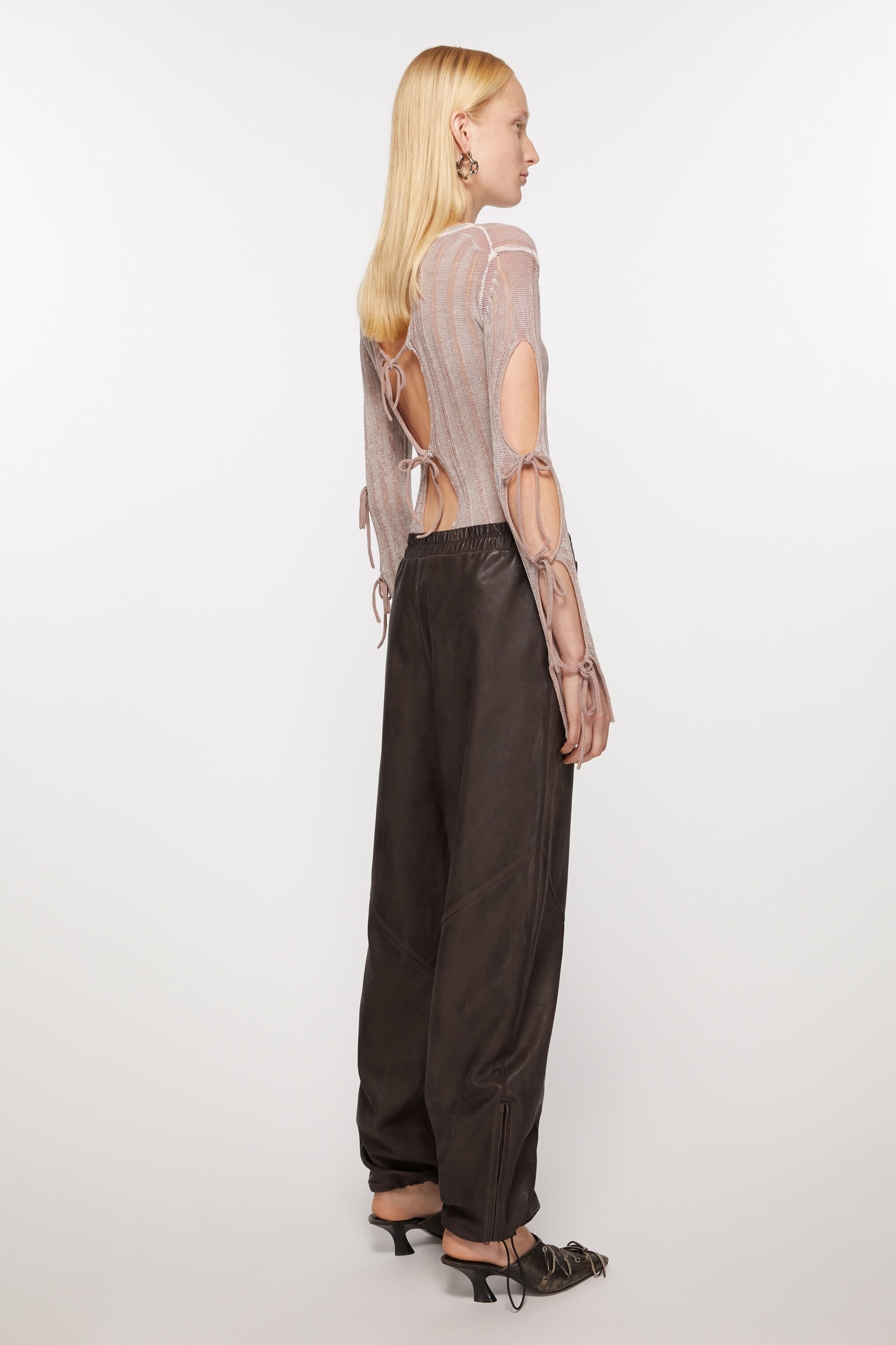 Leather casual trousers