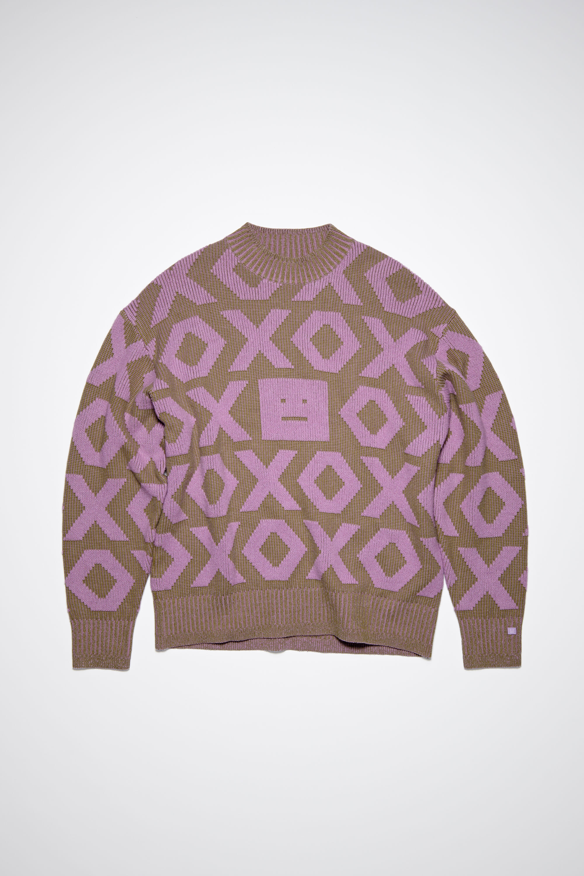 Acne Studios - Face logo jumper - Khaki beige/smoky purple
