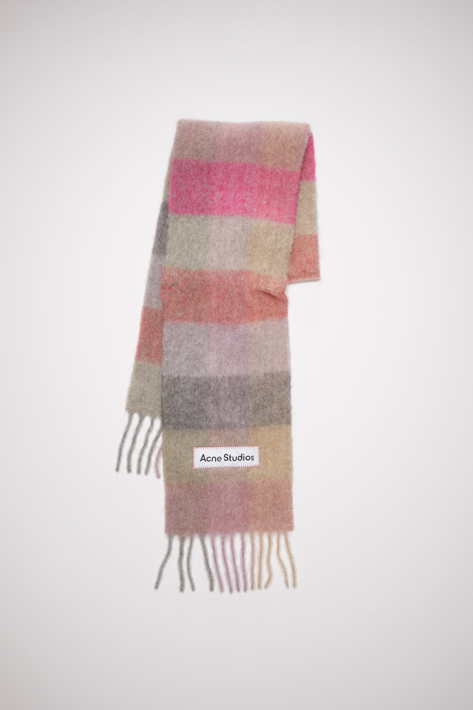 Acne Studios - Mohair checked scarf - Fuchsia/lilac/pink
