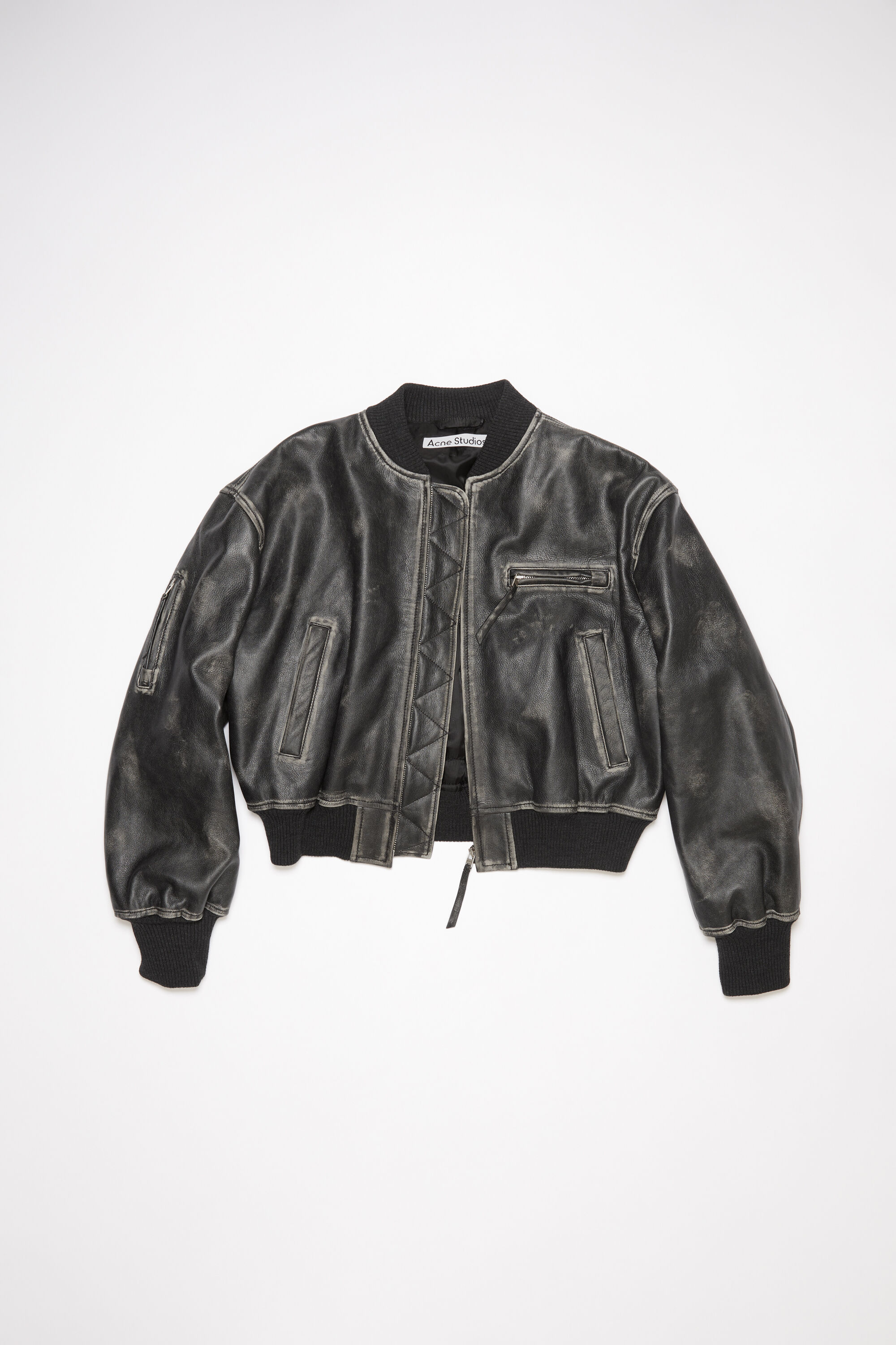 Acne Studios - Leather bomber jacket - Black