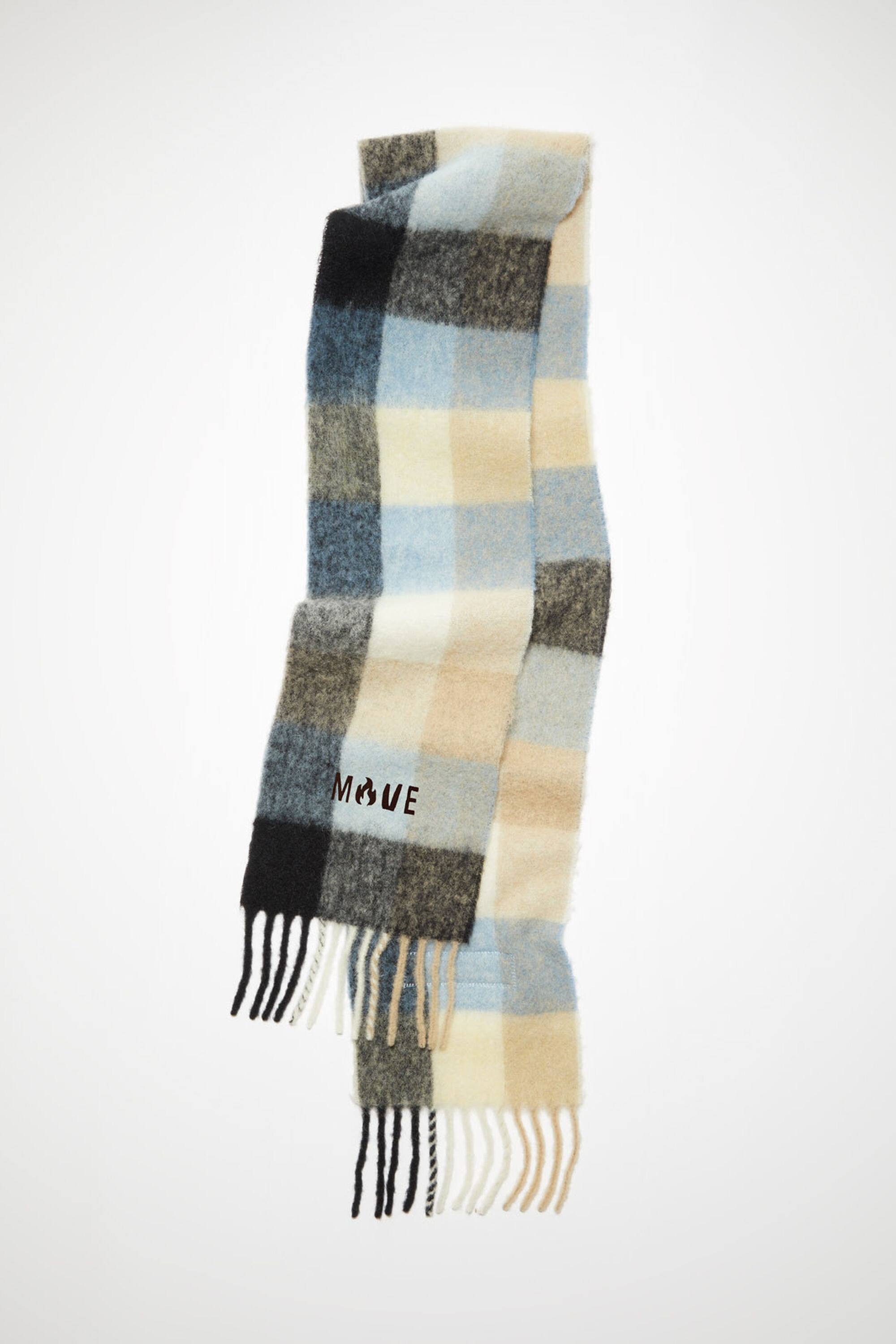 Acne Studios - Mohair checked scarf - Blue/beige/black