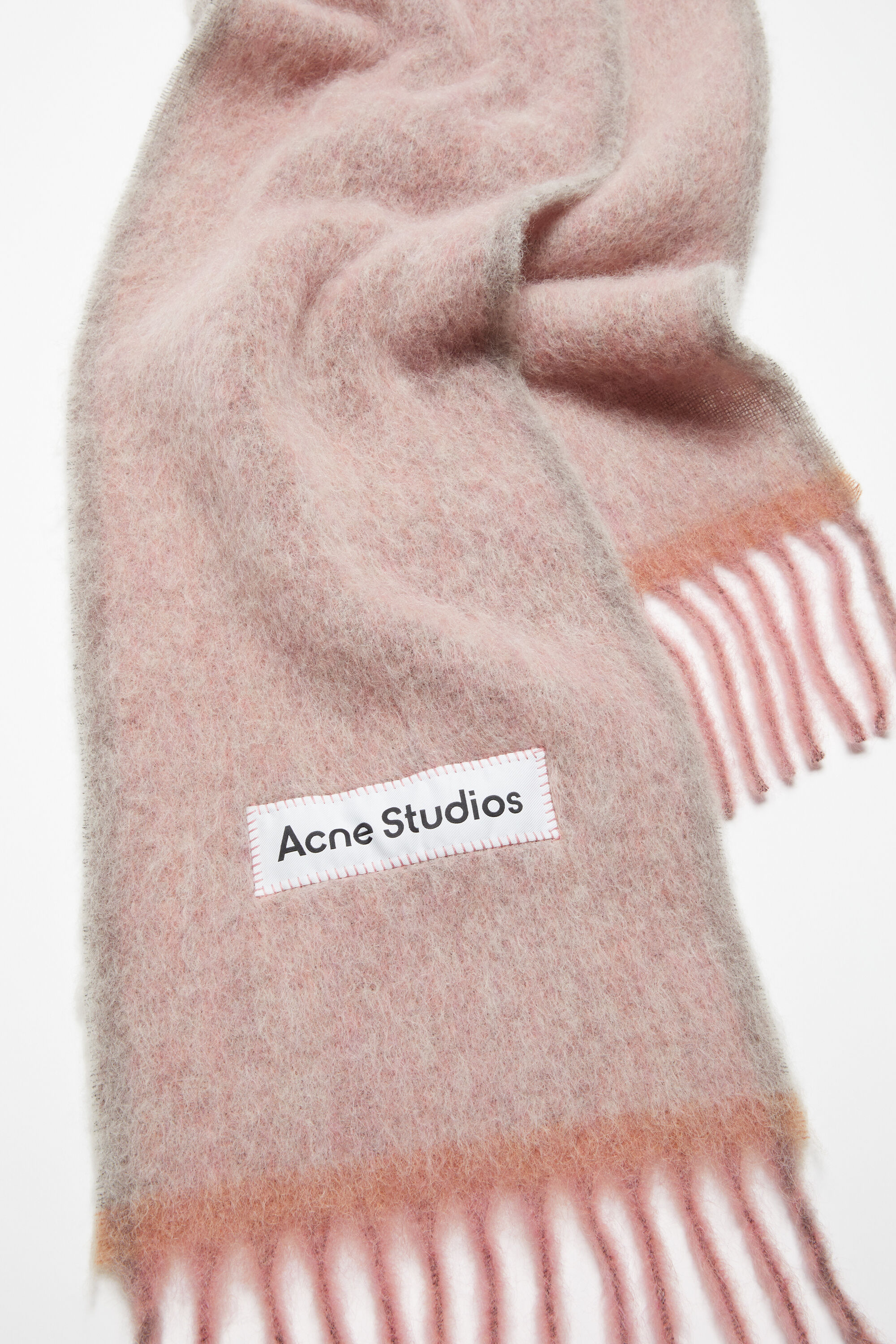 即購入可acne studios ウールモヘアスカーフ ダスティピンク　マフラー