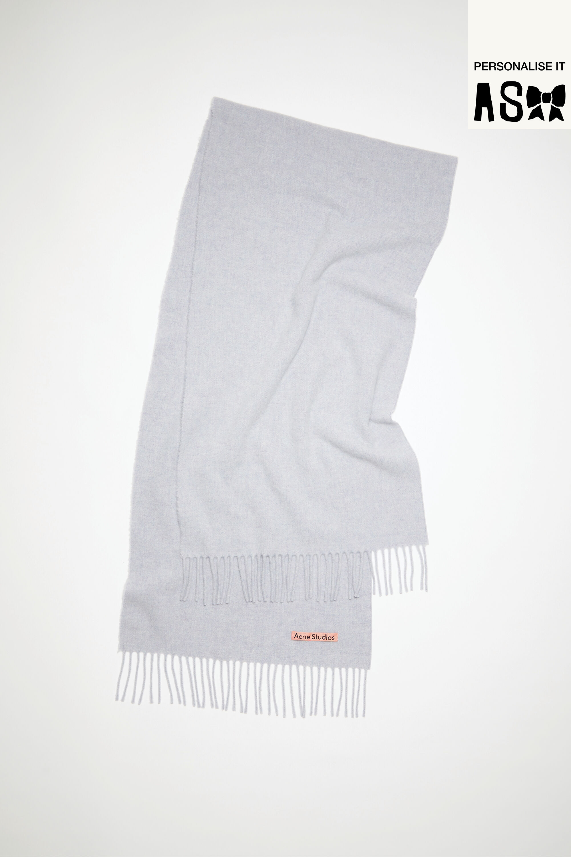 Acne Studios - Fringe wool scarf – Narrow - Wood Green Melange