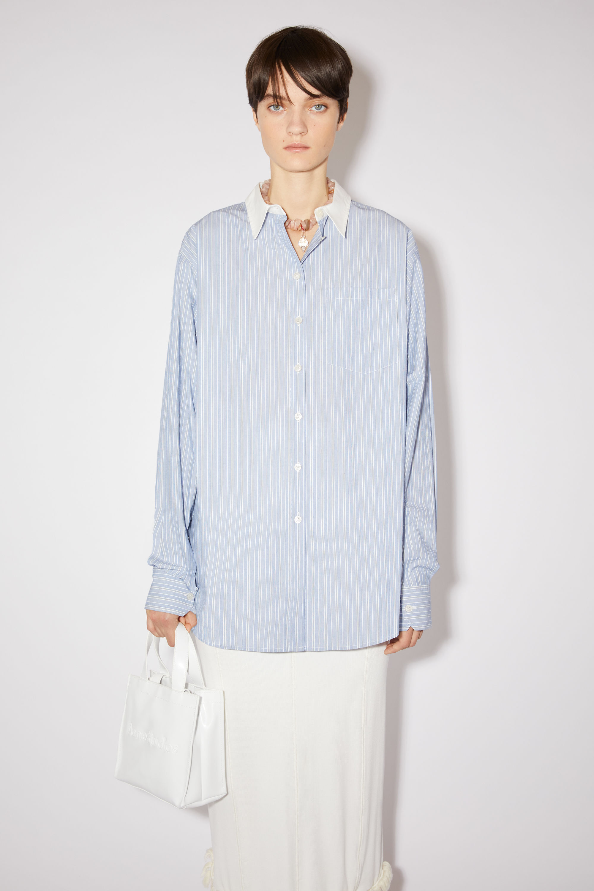 Acne Studios - Striped cotton shirt - Blue/white