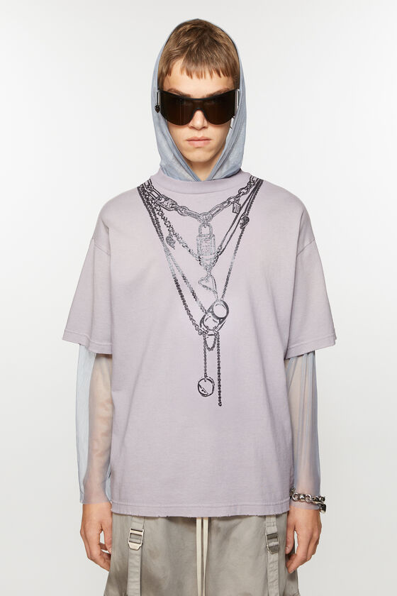 Acne Studios T-Shirt aus mehrlagigem Netzstoff