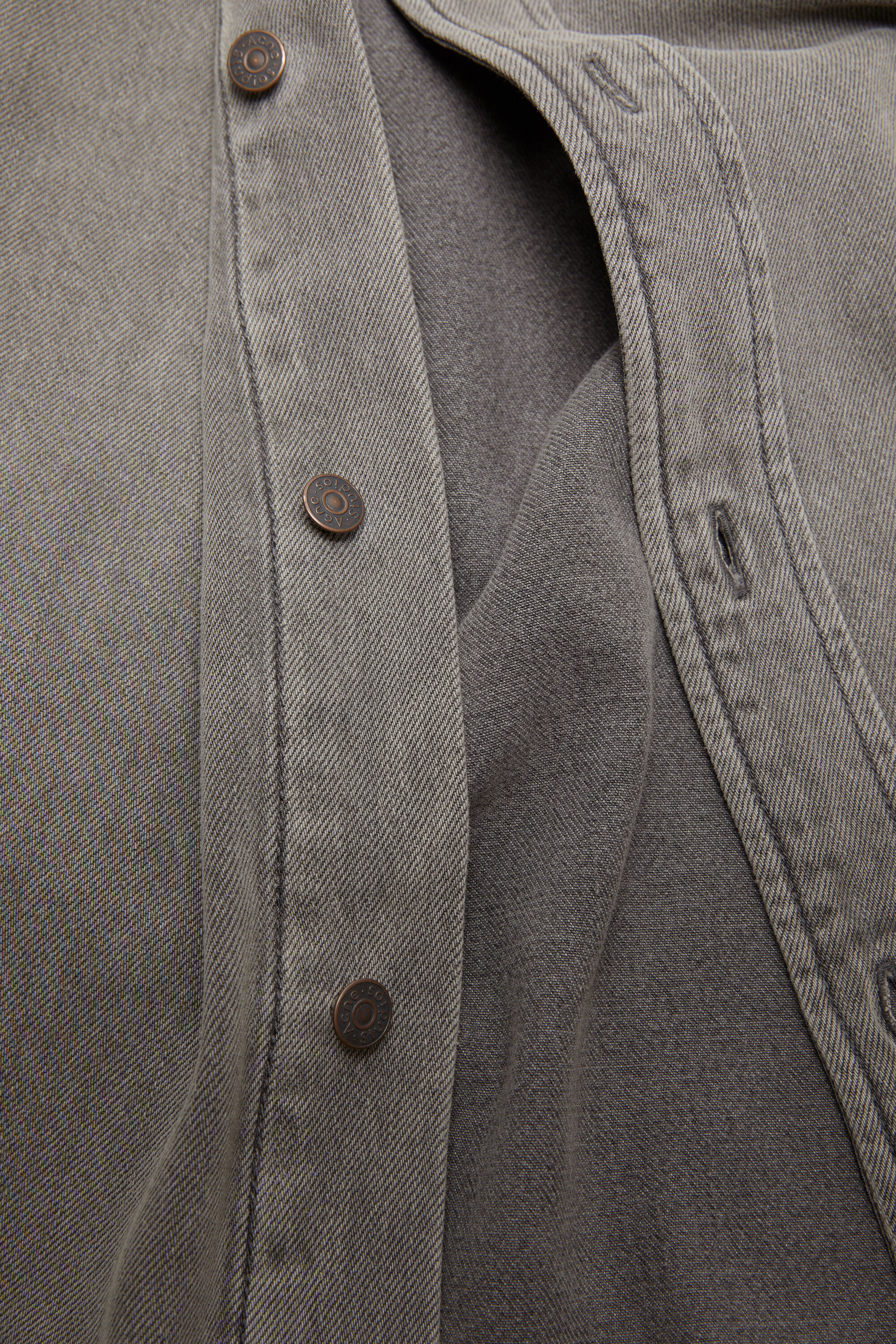 Acne Studios - Denim shirt - Loose fit - Anthracite grey