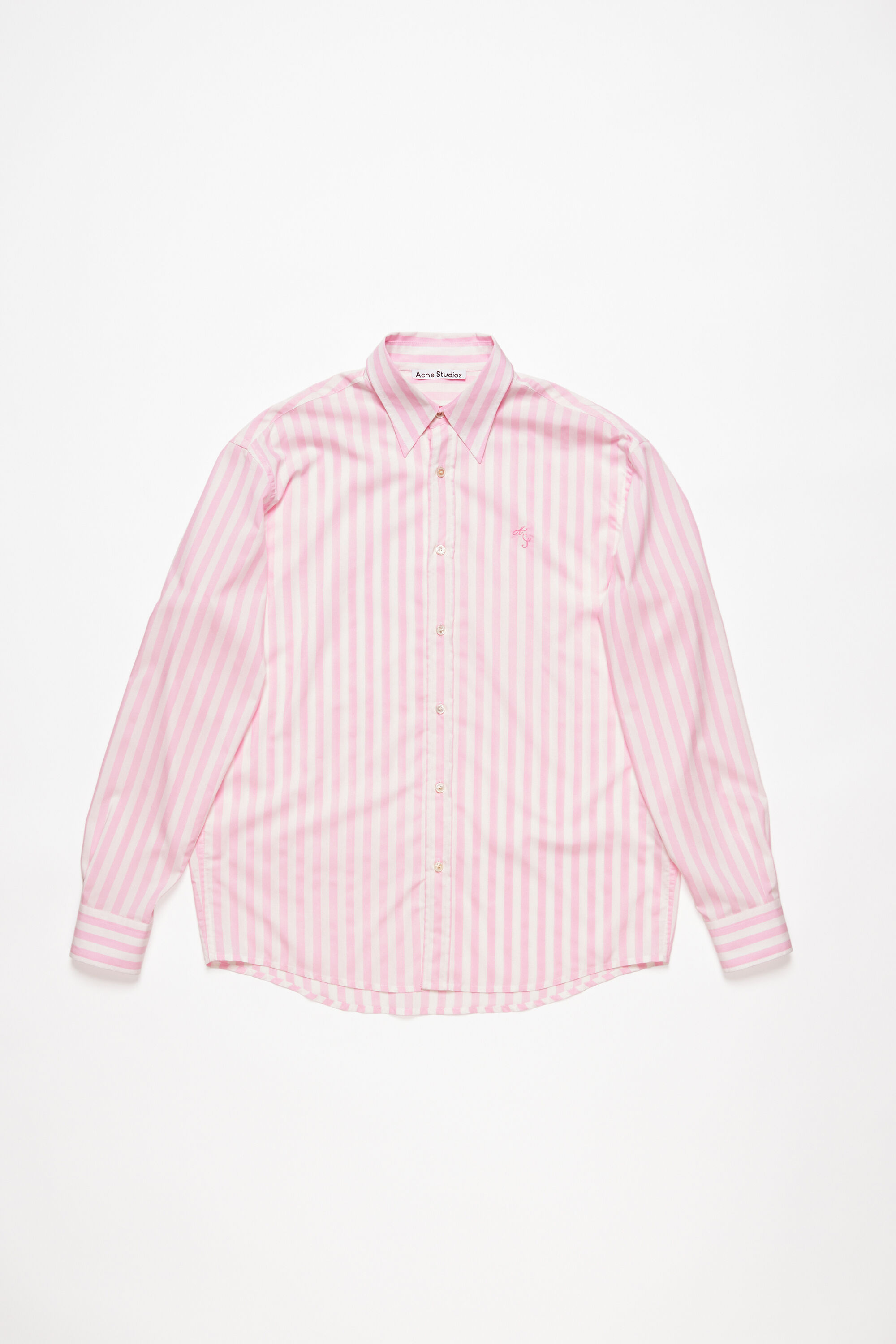 Acne Studios - ストライプボタンアップシャツ - ピンク/ホワイト
