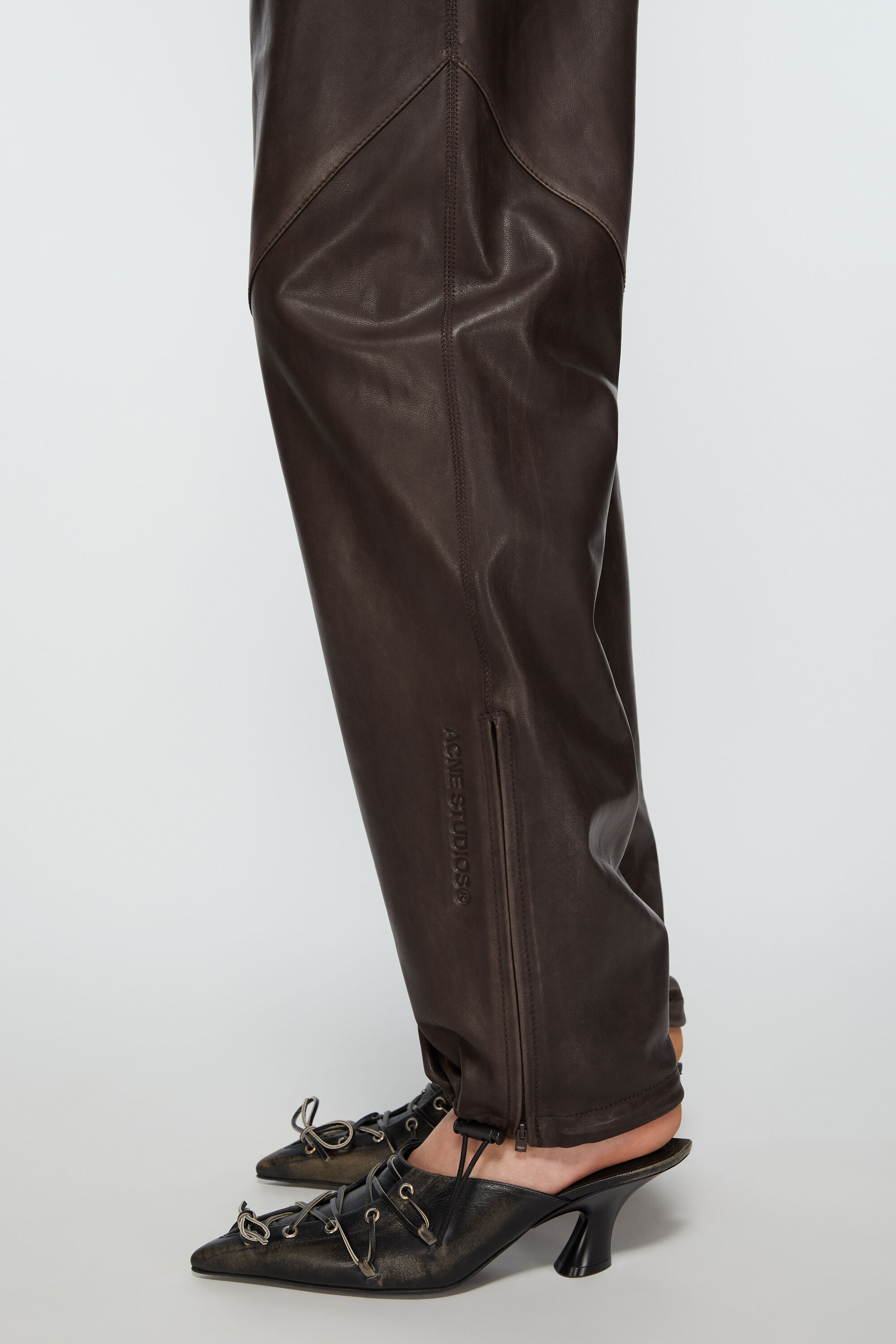 Leather casual trousers