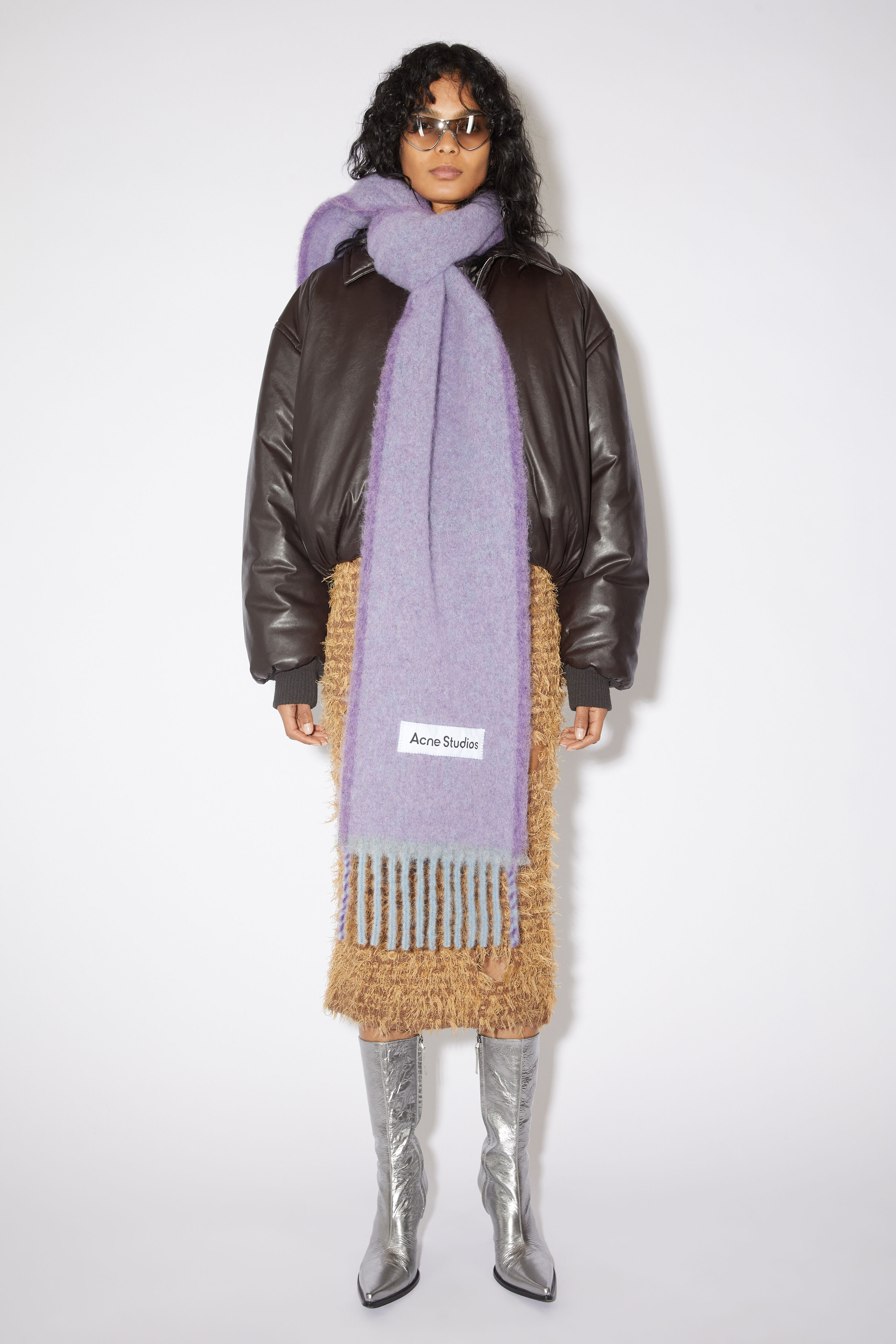 Acne Studios - Wool mohair scarf - Narrow - Lavender purple