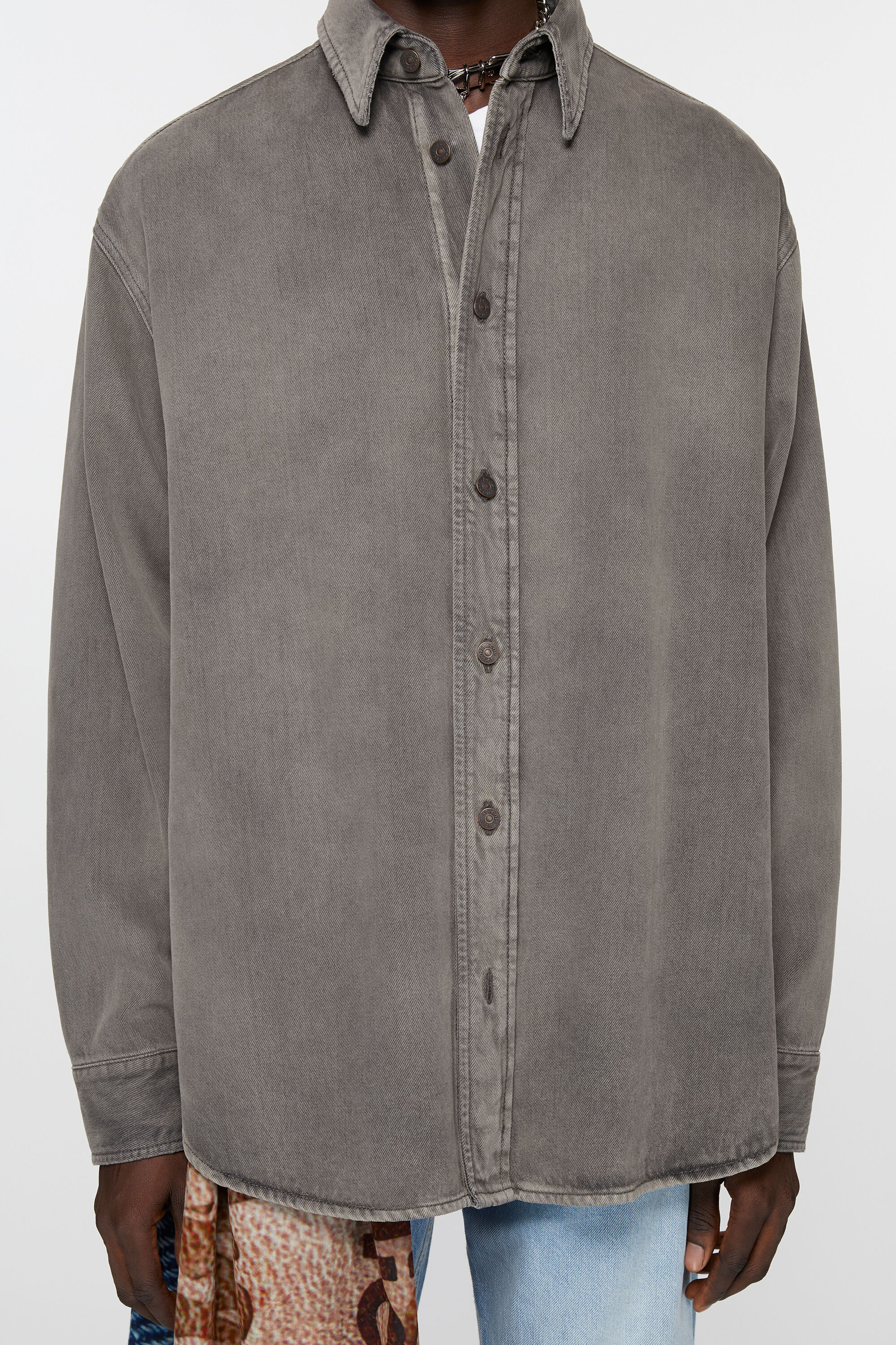 Acne Studios - Denim shirt - Loose fit - Anthracite grey