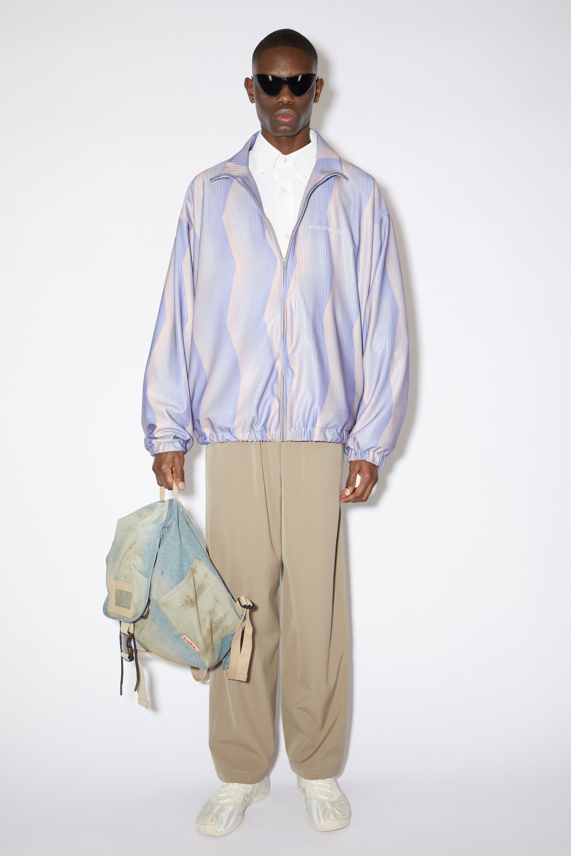 Acne Studios - Printed zip jacket - Blue/beige