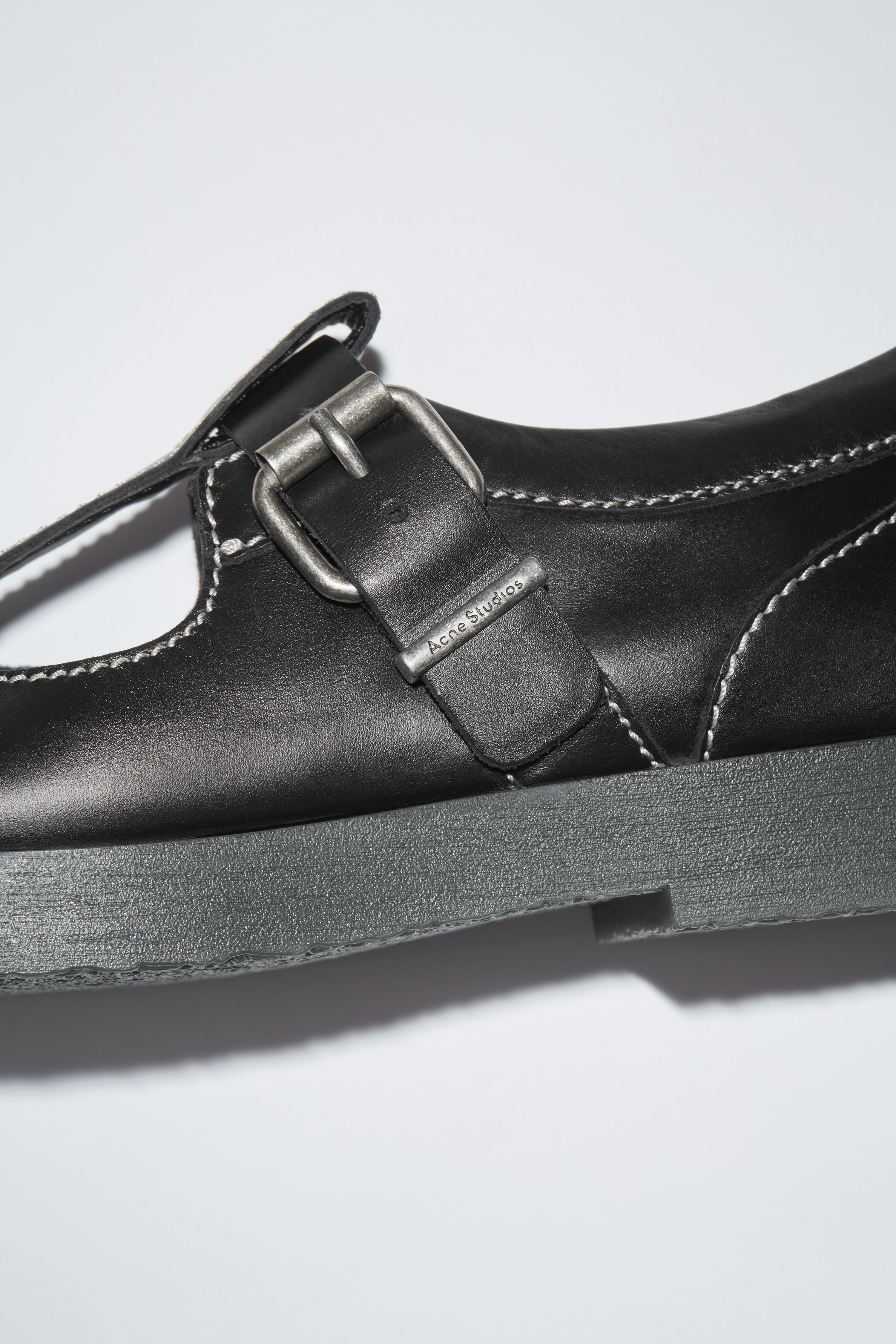 Acne Studios - Leather buckle shoes - Black