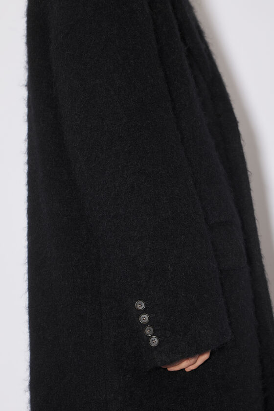 Acne Black hooded coat Studios - - Single-breasted