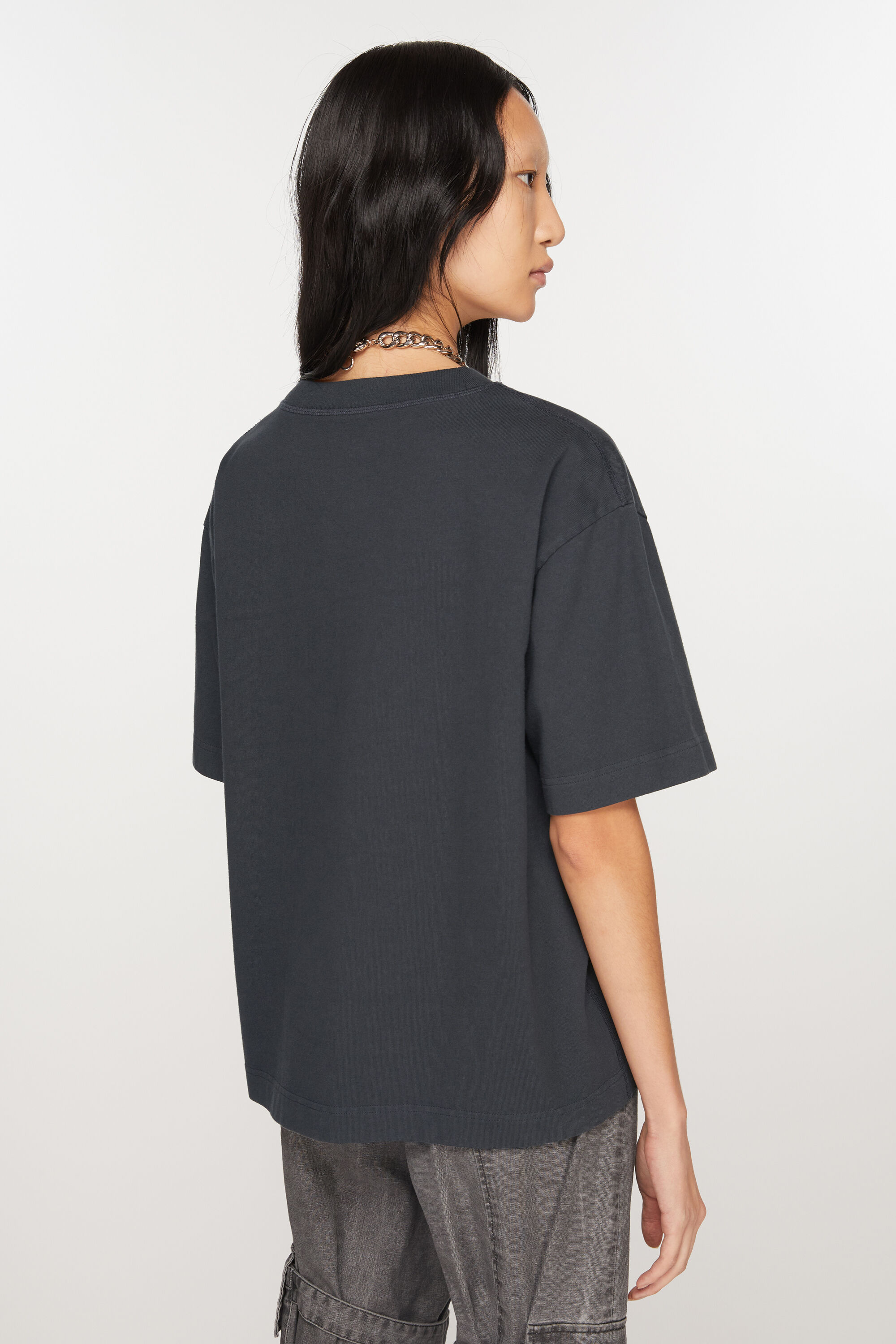 Acne Studios graphic-print lamé shirt - Black