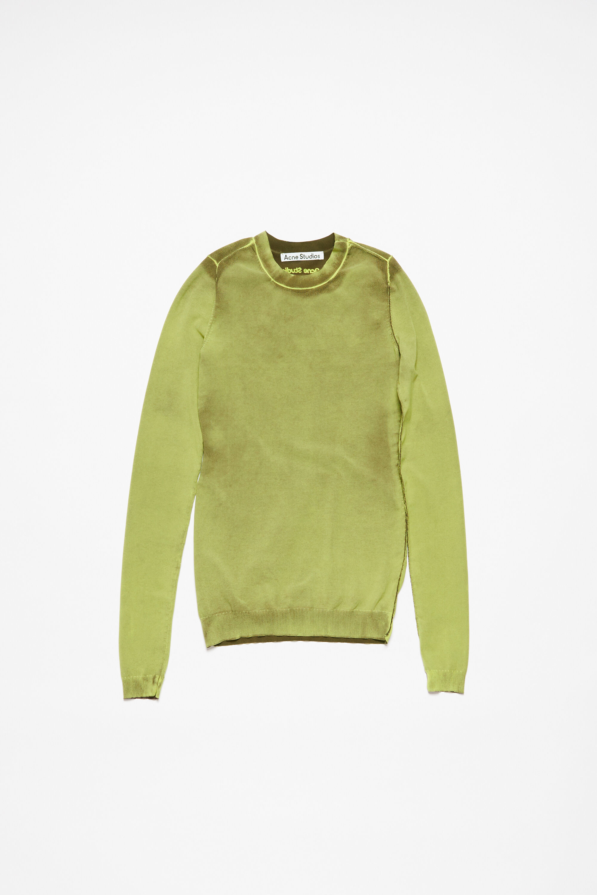 Acne Studios - Long sleeve cut-out t-shirt - Lime green