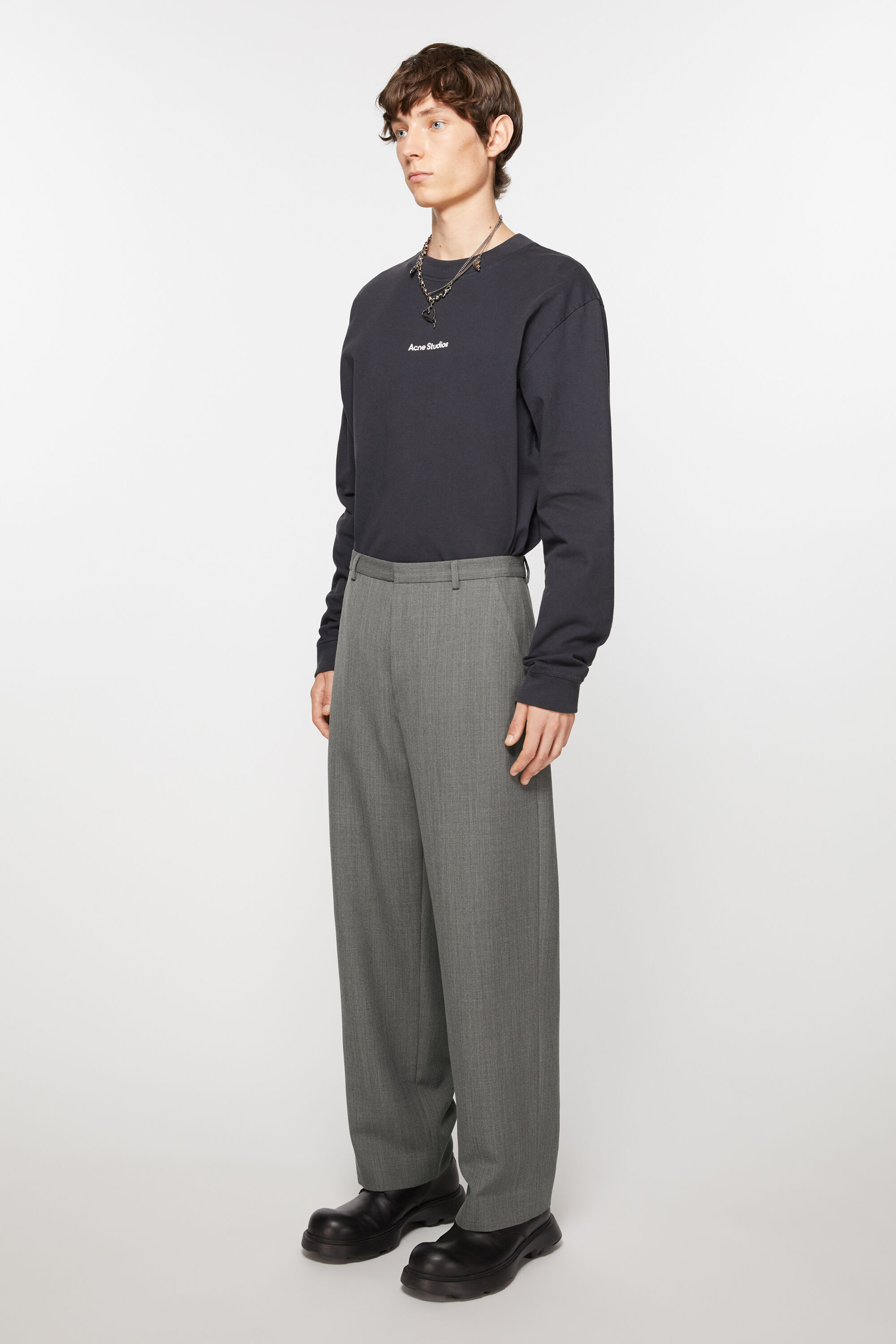 Slim Fit Heathered Trousers by ZARA