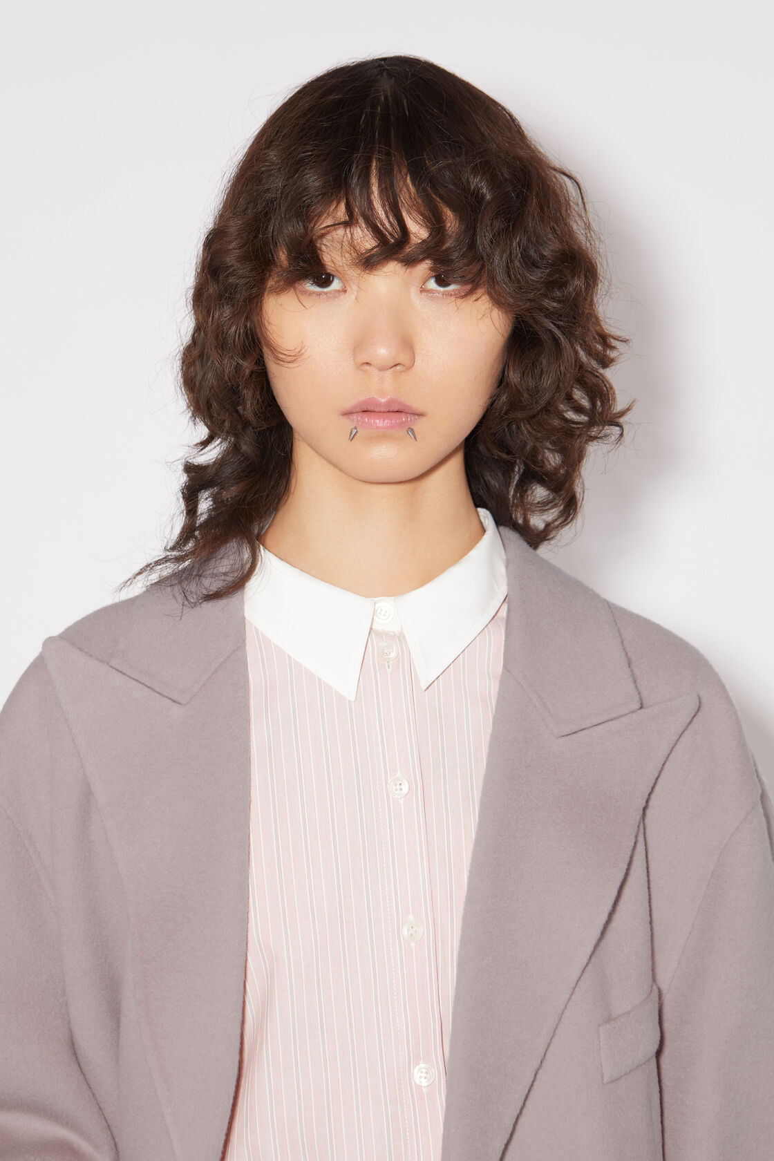Acne Studios - Double-breasted belted jacket - Dusty lilac