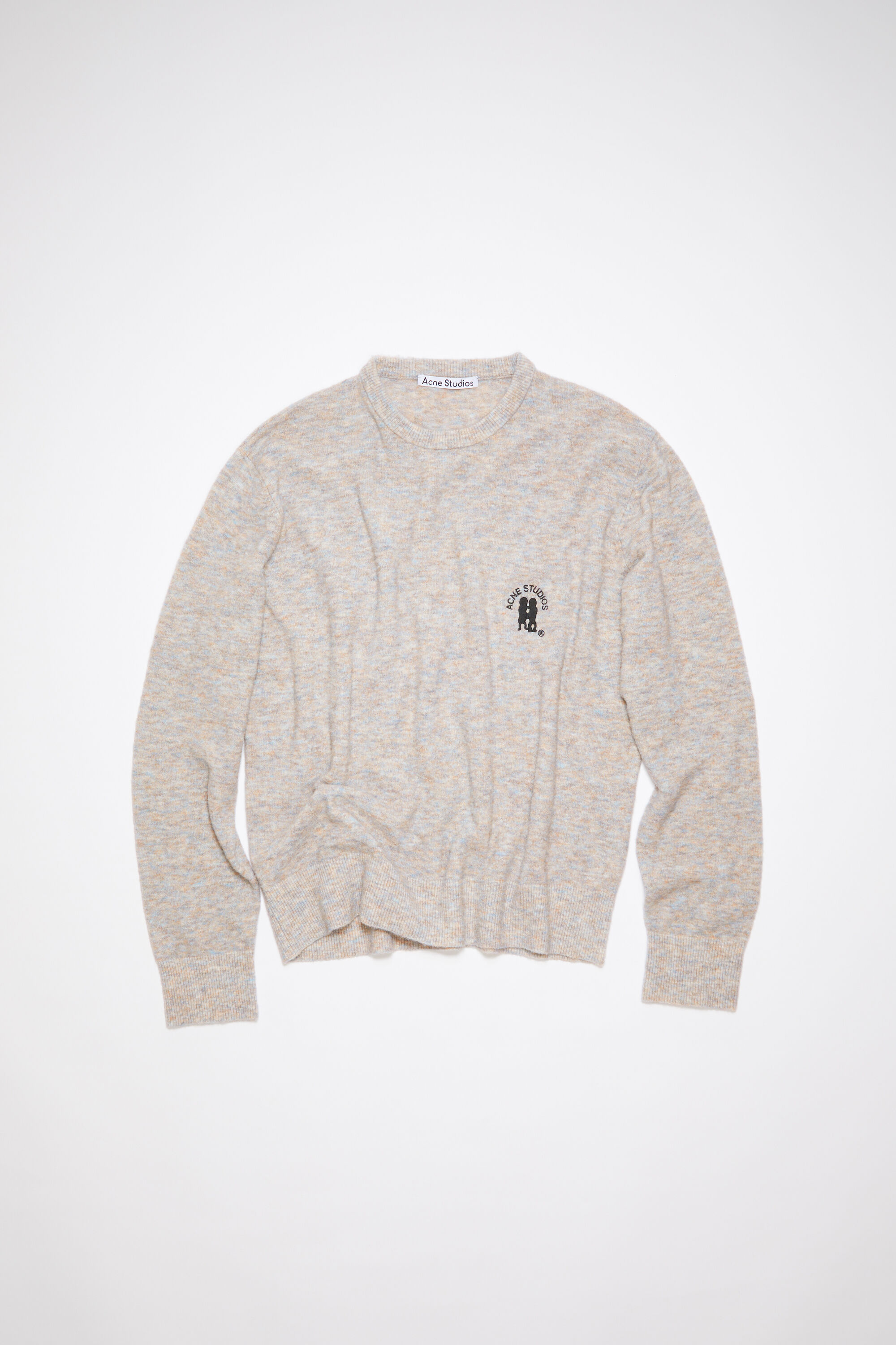 Acne Studios - Embroidered logo jumper - Light Grey/Brown Melange