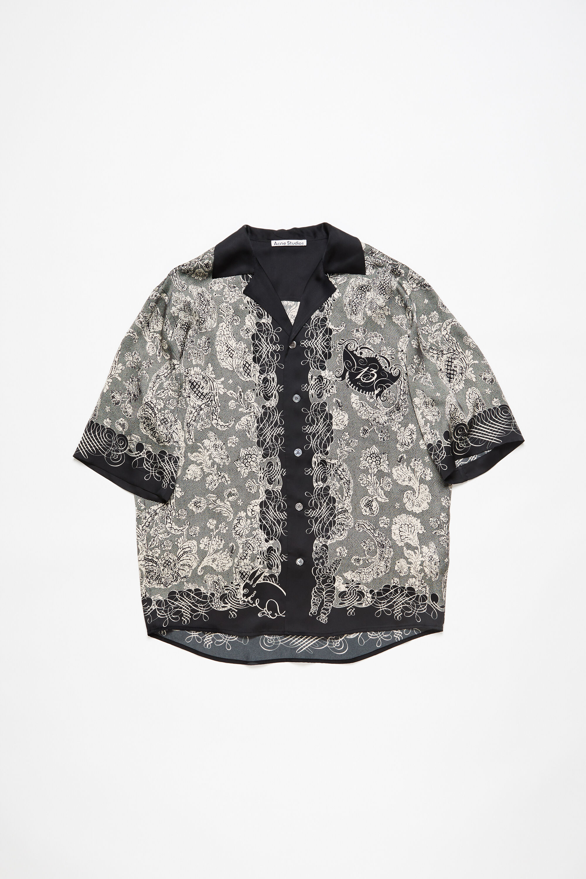 Acne Studios - Print button-up shirt - Black/Ecru
