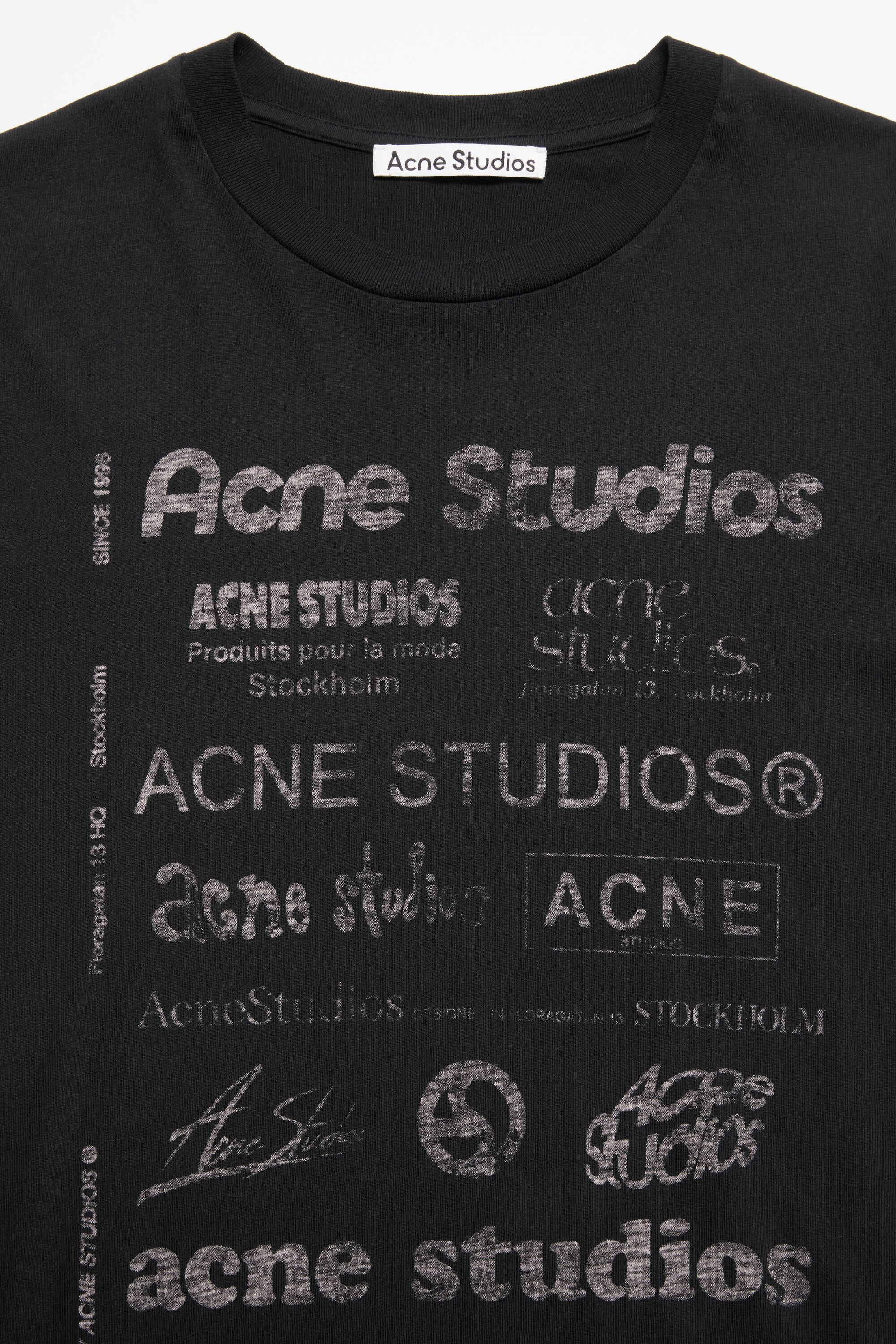 100%新品Acne Studios　アクネストゥディオズロゴ　Tシャツ　ホワイト　S トップス