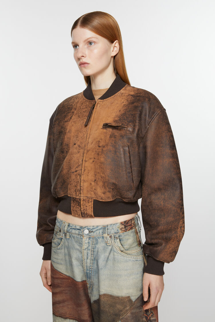 Acne Studios - Leather bomber jacket - Brown