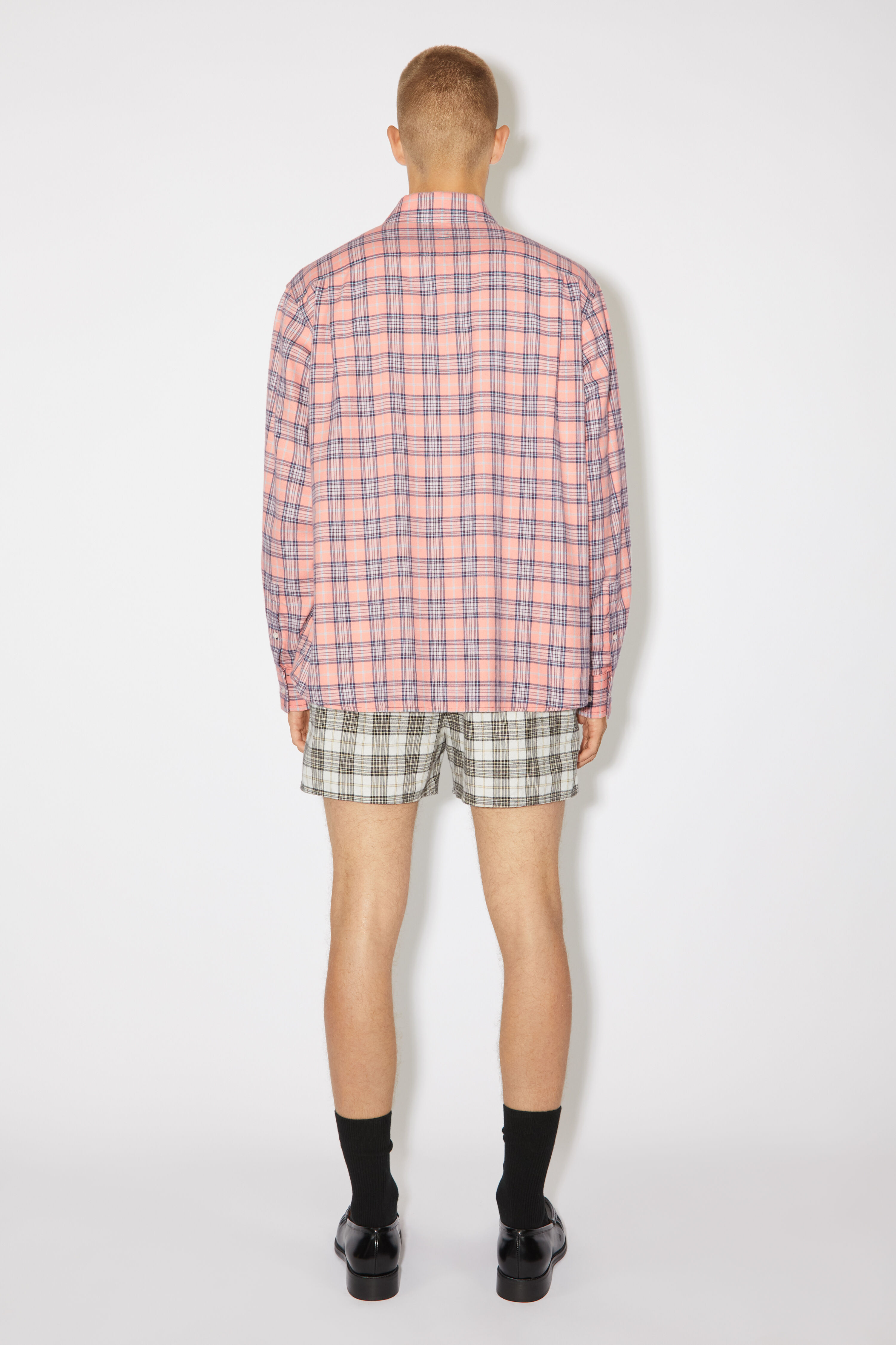 Acne Studios - Flannel check button-up shirt - Pink/blue