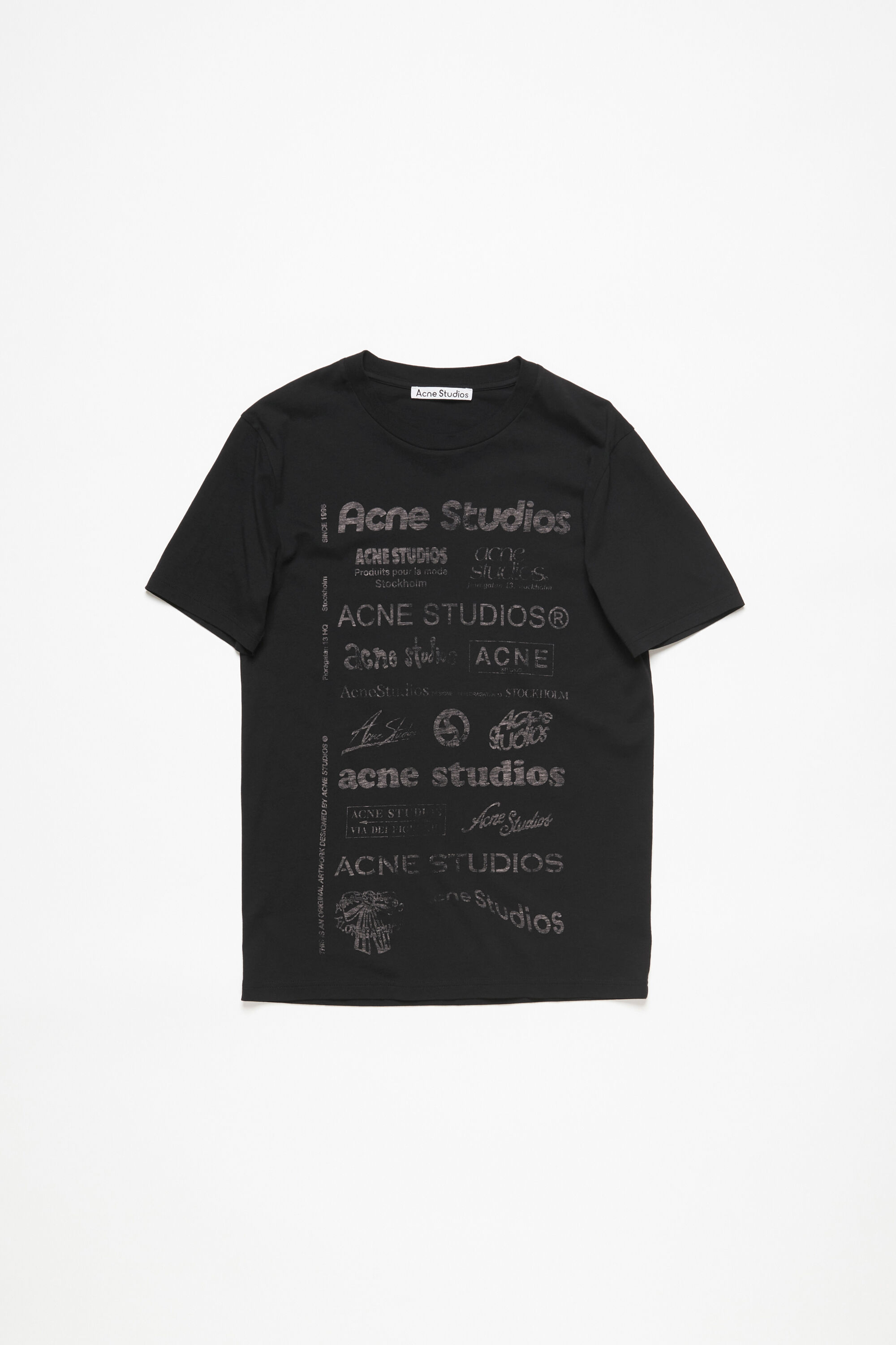 acne studious ロゴ S Tシャツ ブラック-