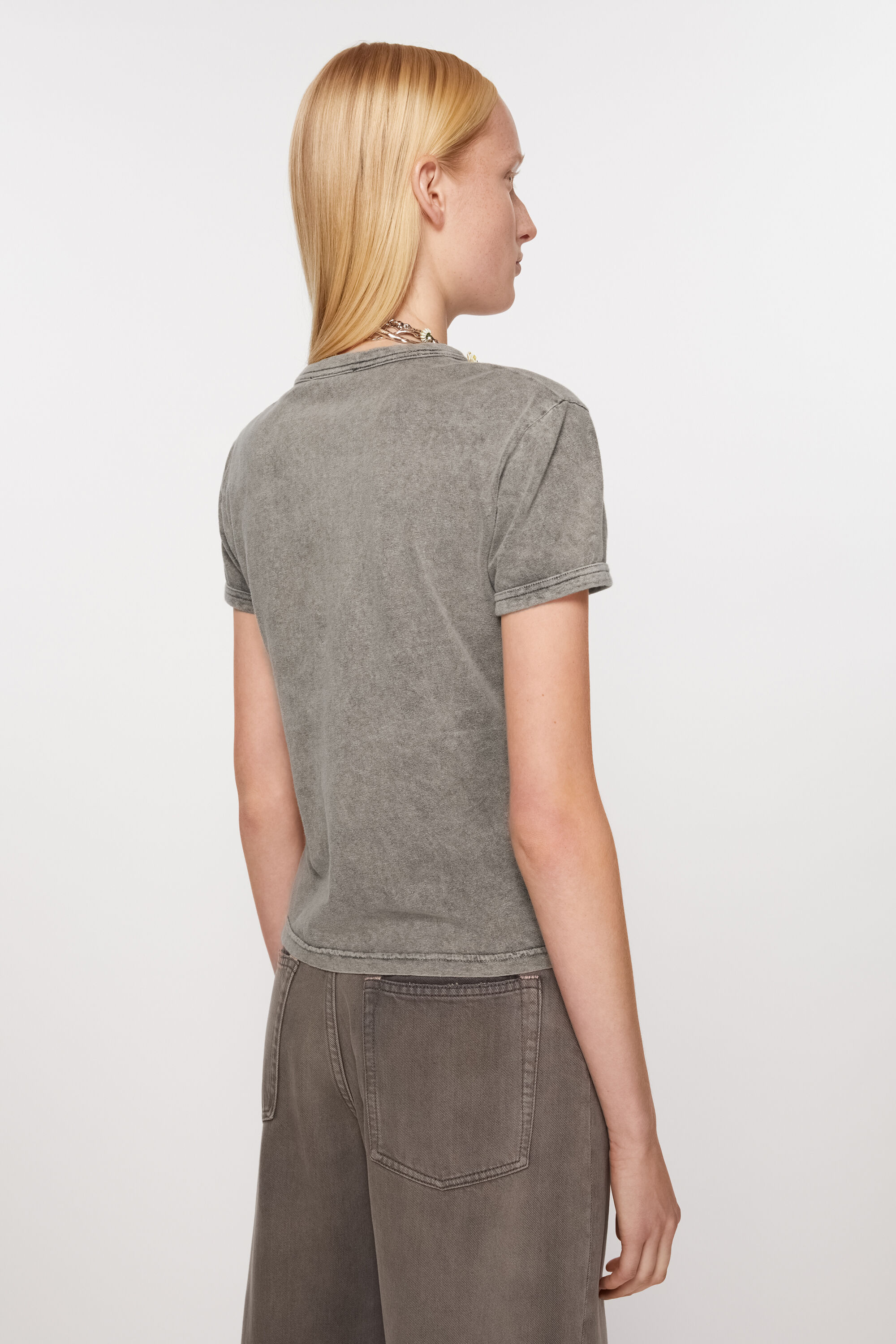 Acne Studios - T-shirt blurred logo - Fitted fit - Faded Grey