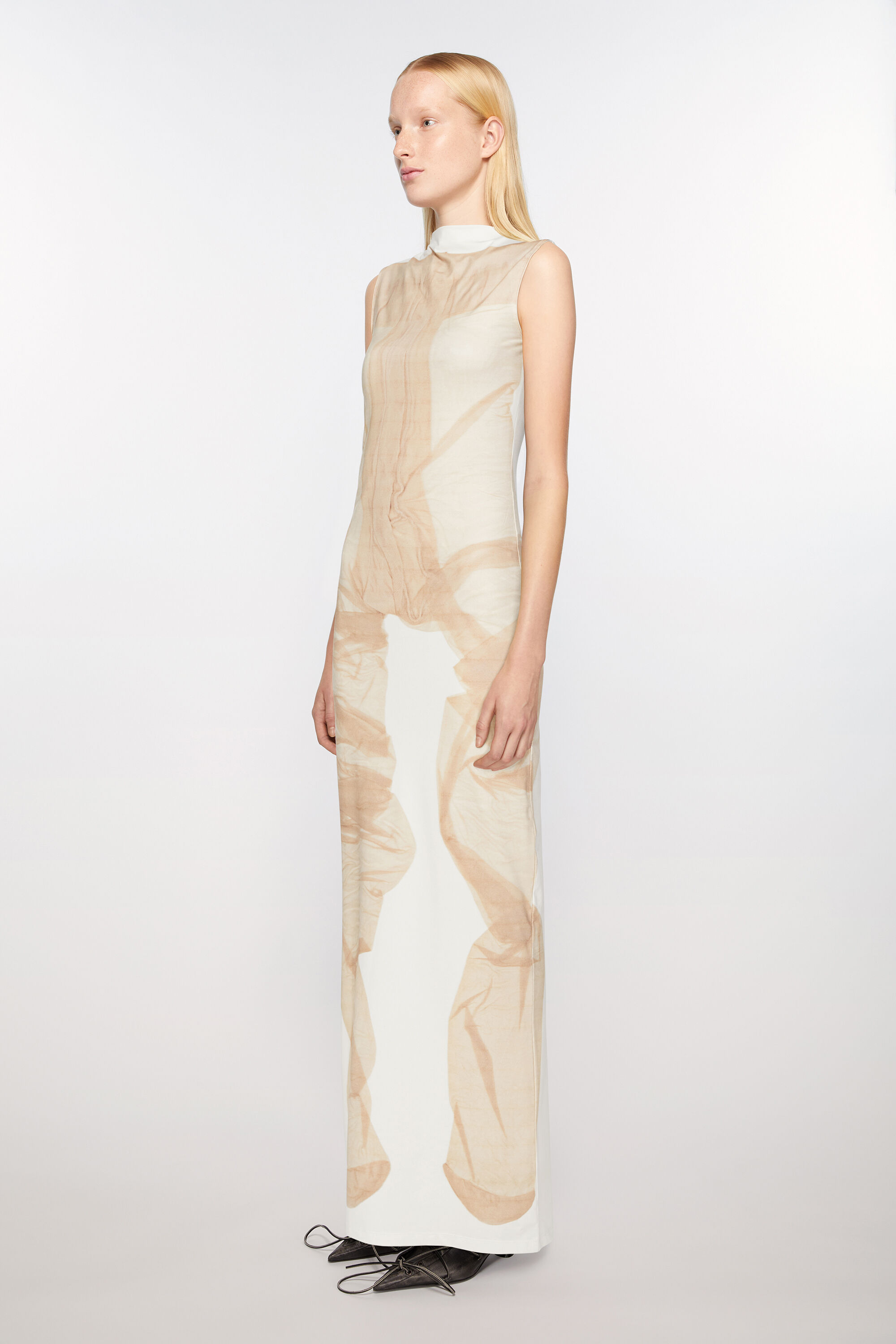 Acne Studios - Print long dress - White/beige