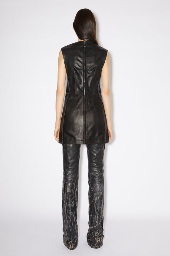 SPANX BLACK Leather-Like Sleeveless Sheath Dress SZ M NWT – AGRI