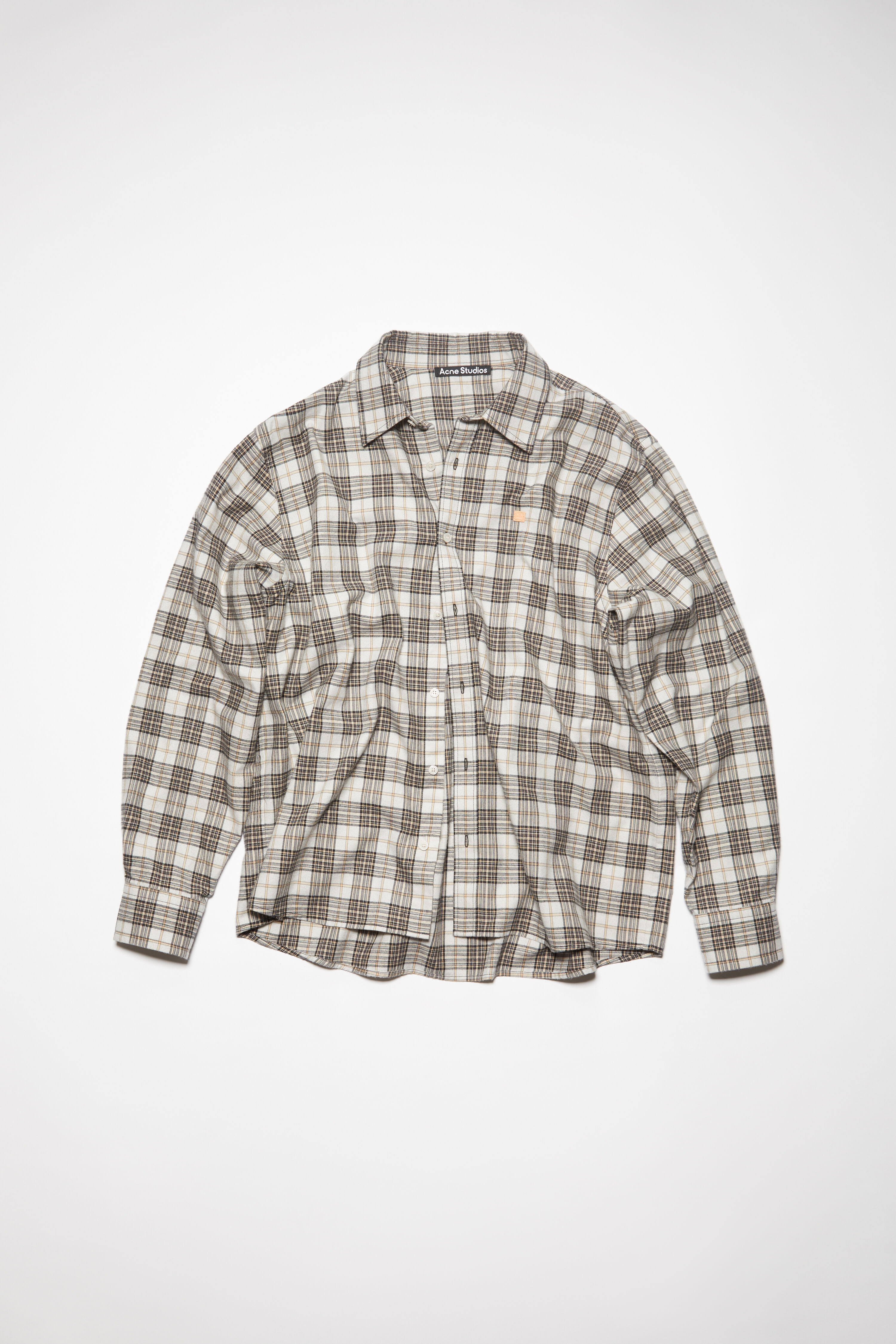 Flannel check button-up shirt