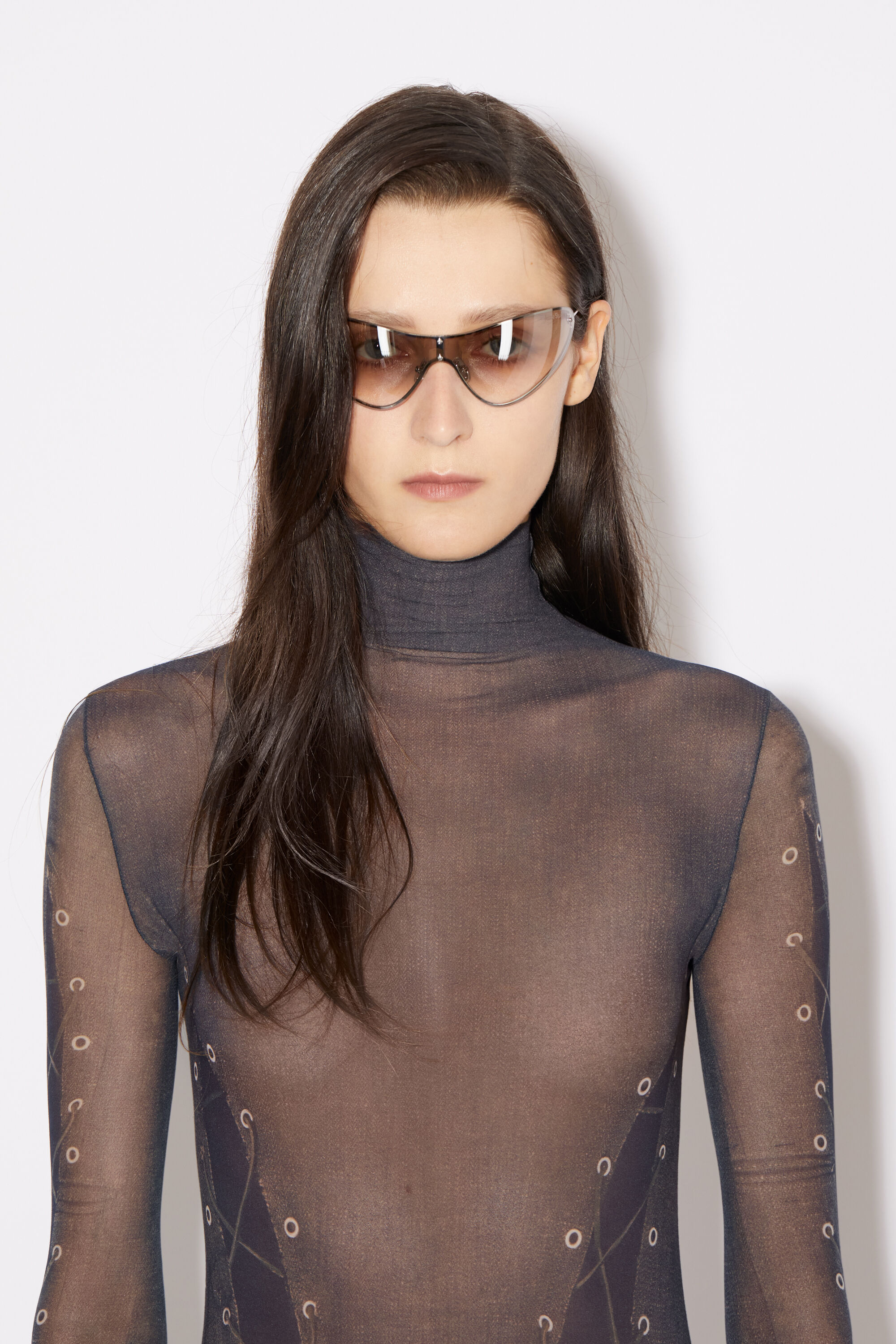 Acne Studios - Trompe l'oeil top - Dark brown/beige