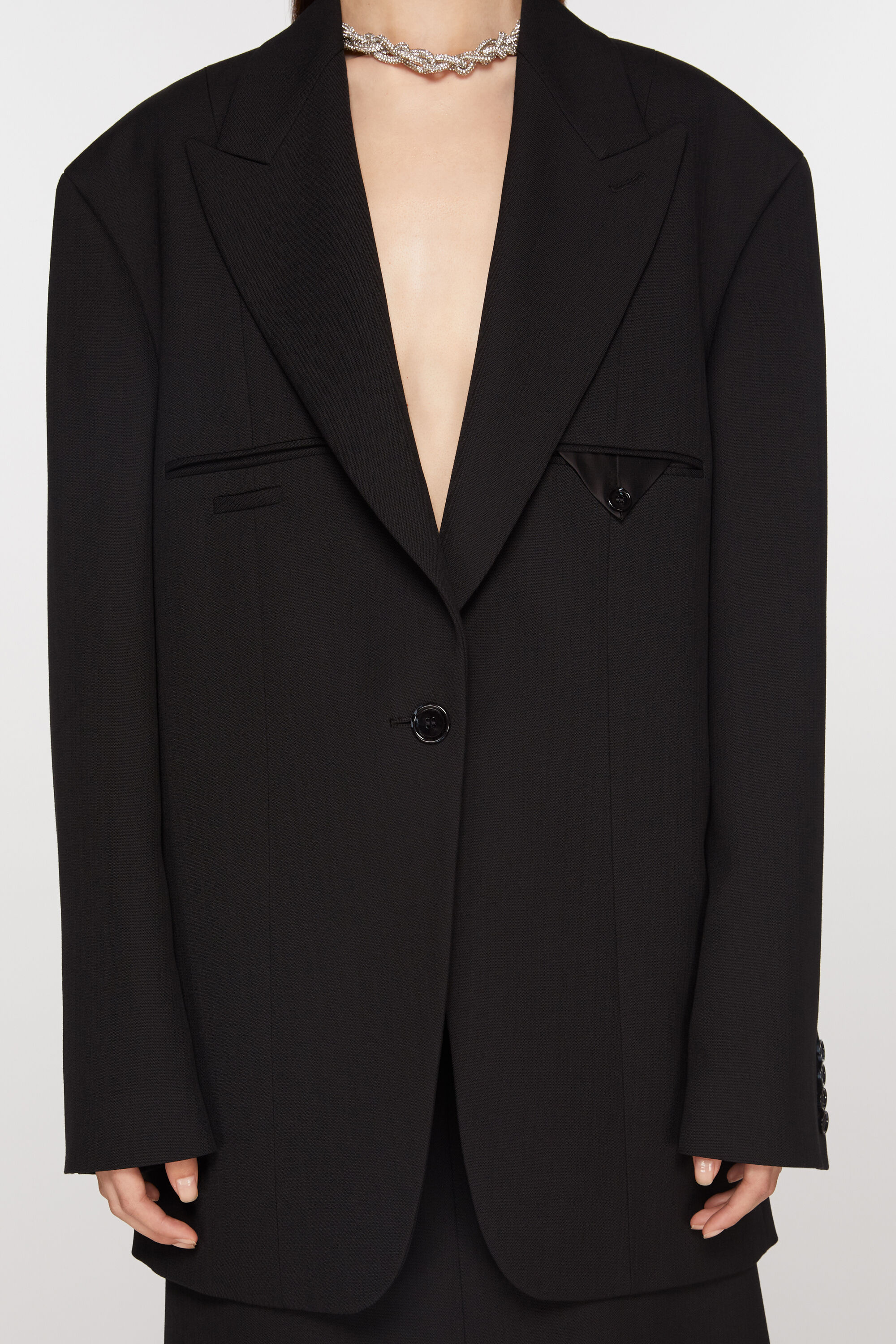 【未使用級品】Acne Studios シングルブレスト スーツジャケット 黒肩幅45cm