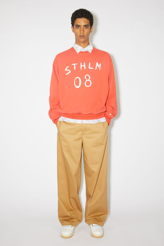 Acne Studios - Patch print sweater Relaxed Chili - - orange fit