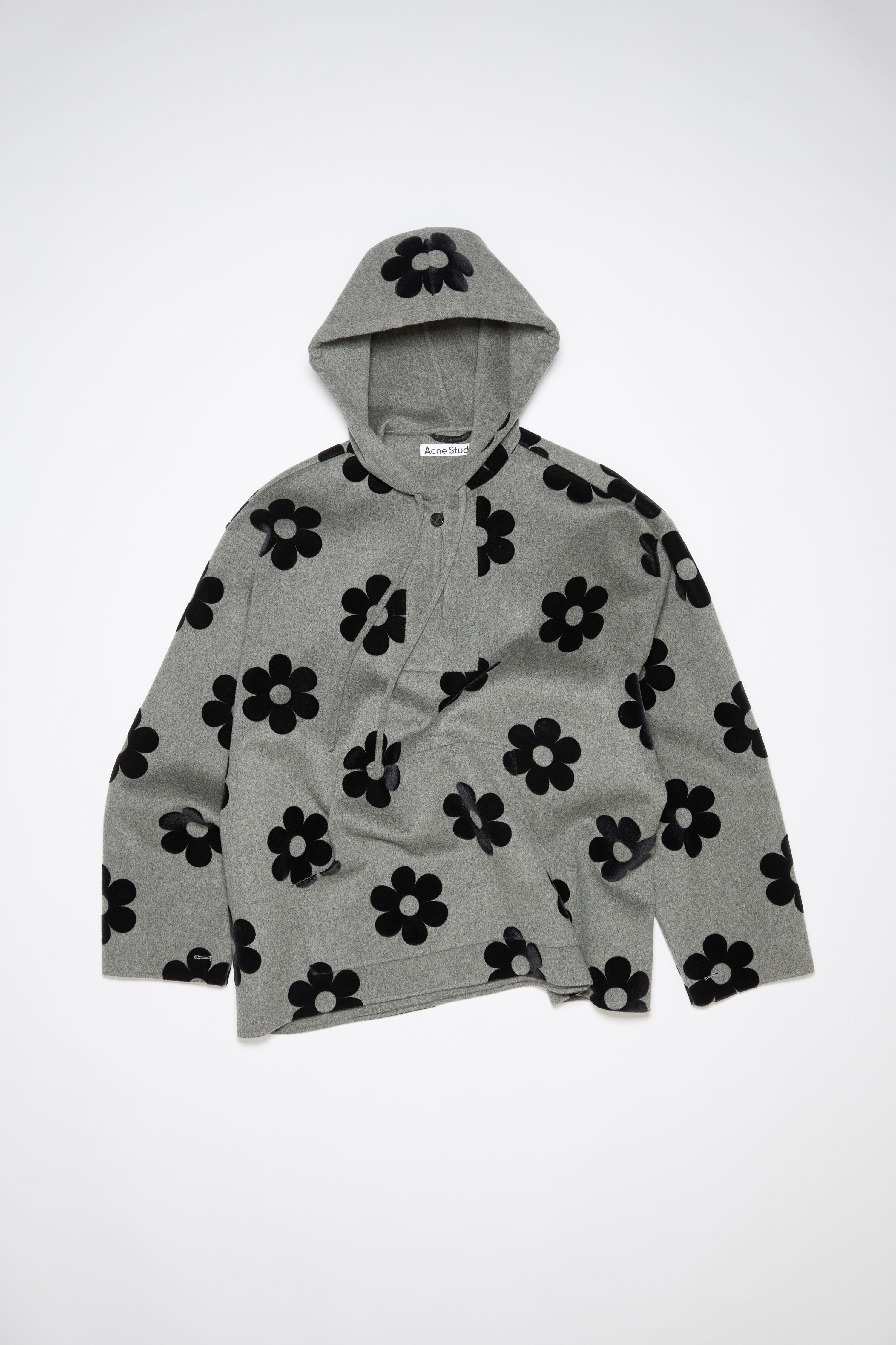 Acne Studios - Flower wool hooded jacket - Vintage grey melange