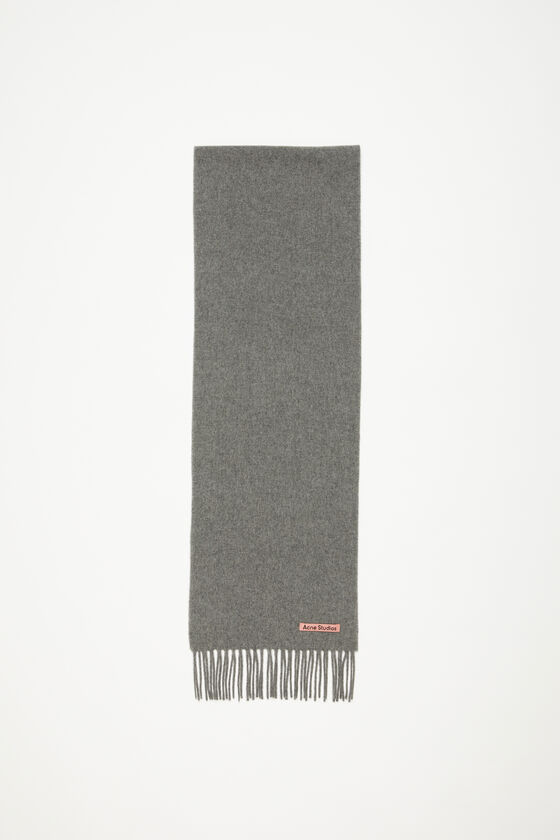 Acne Studios - Fringe wool scarf - skinny - Grey Melange