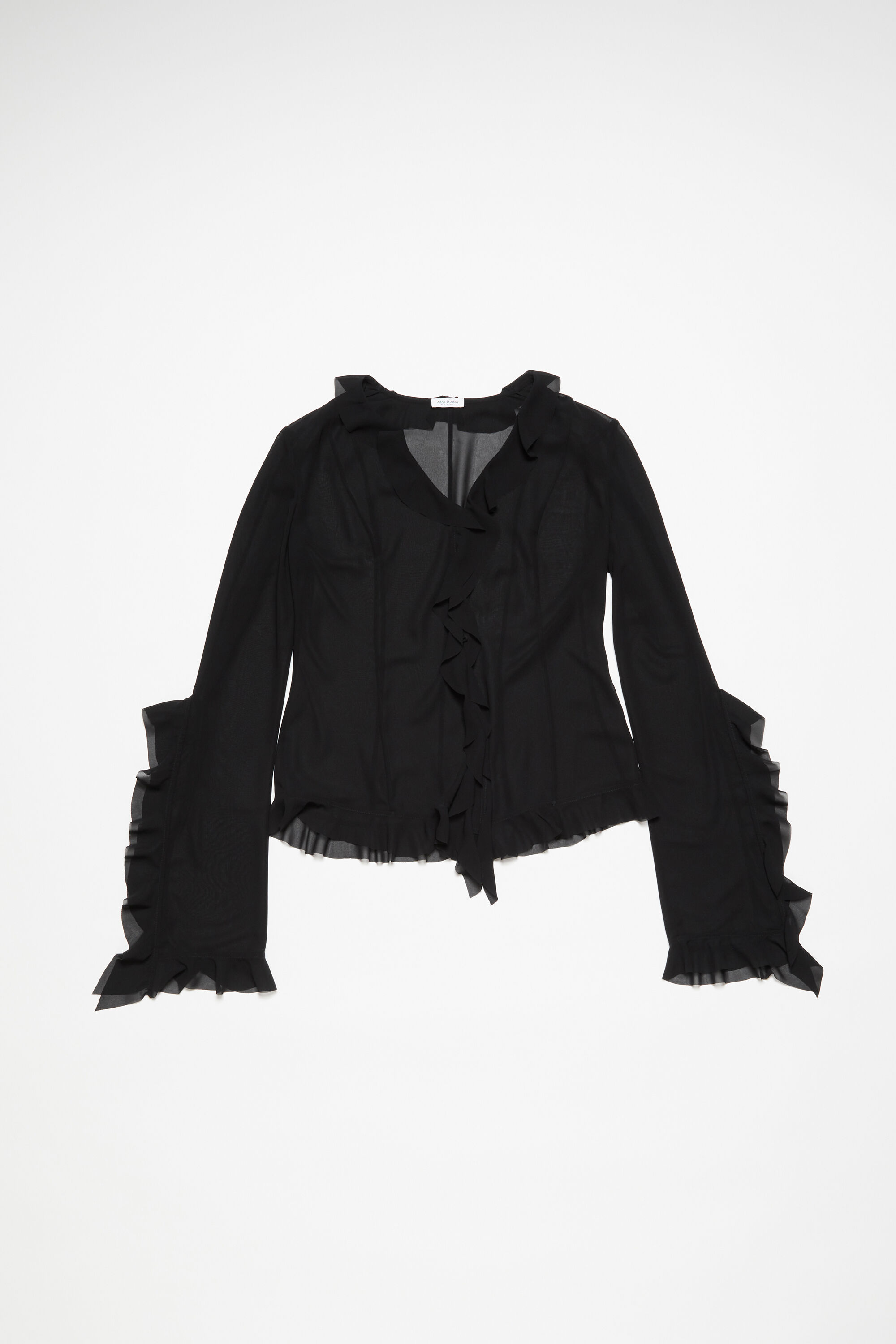 Black frilly sales blouse