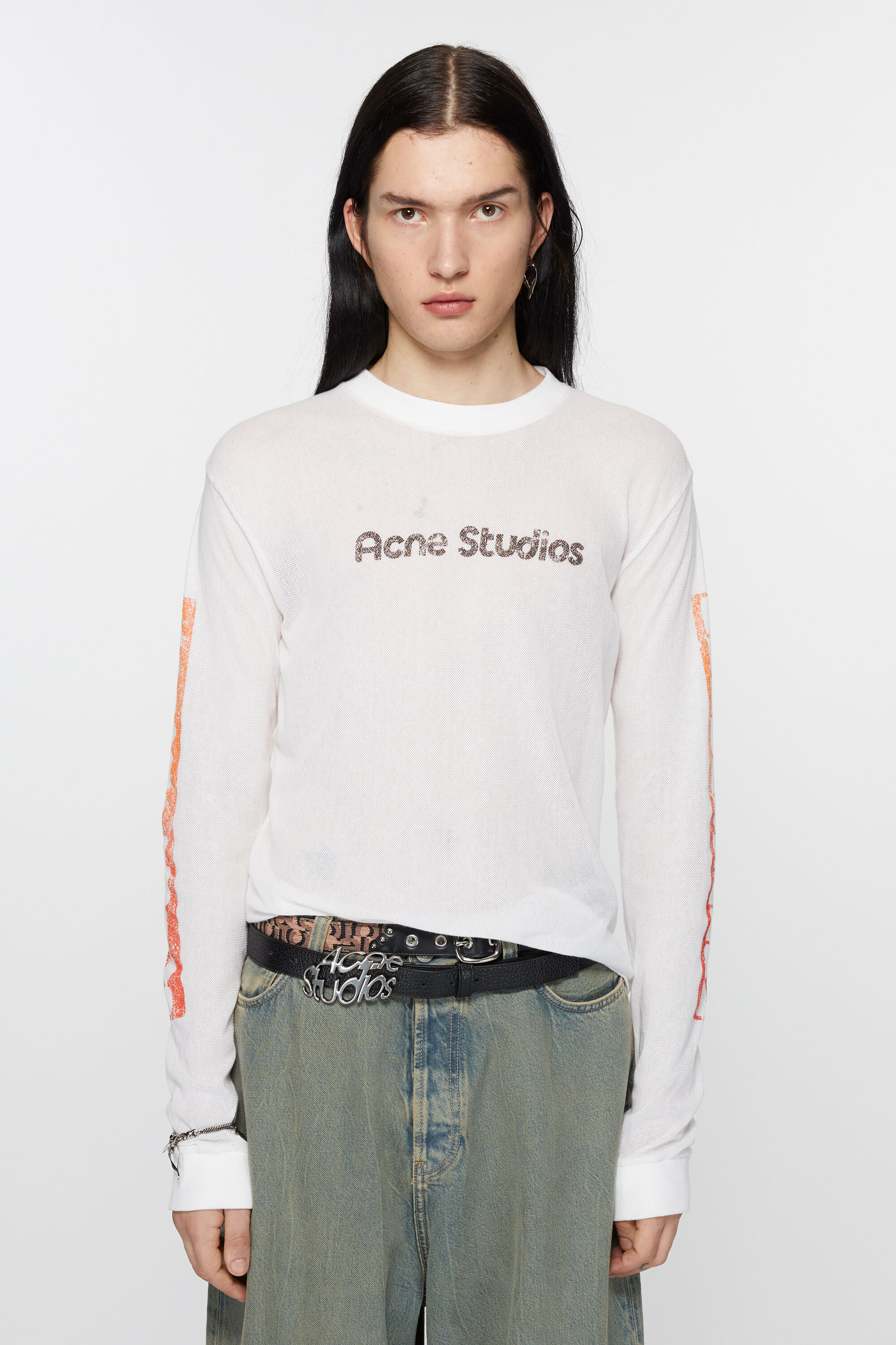 Acne Studios - ロゴ ロングスリーブTシャツ - オプティックホワイト