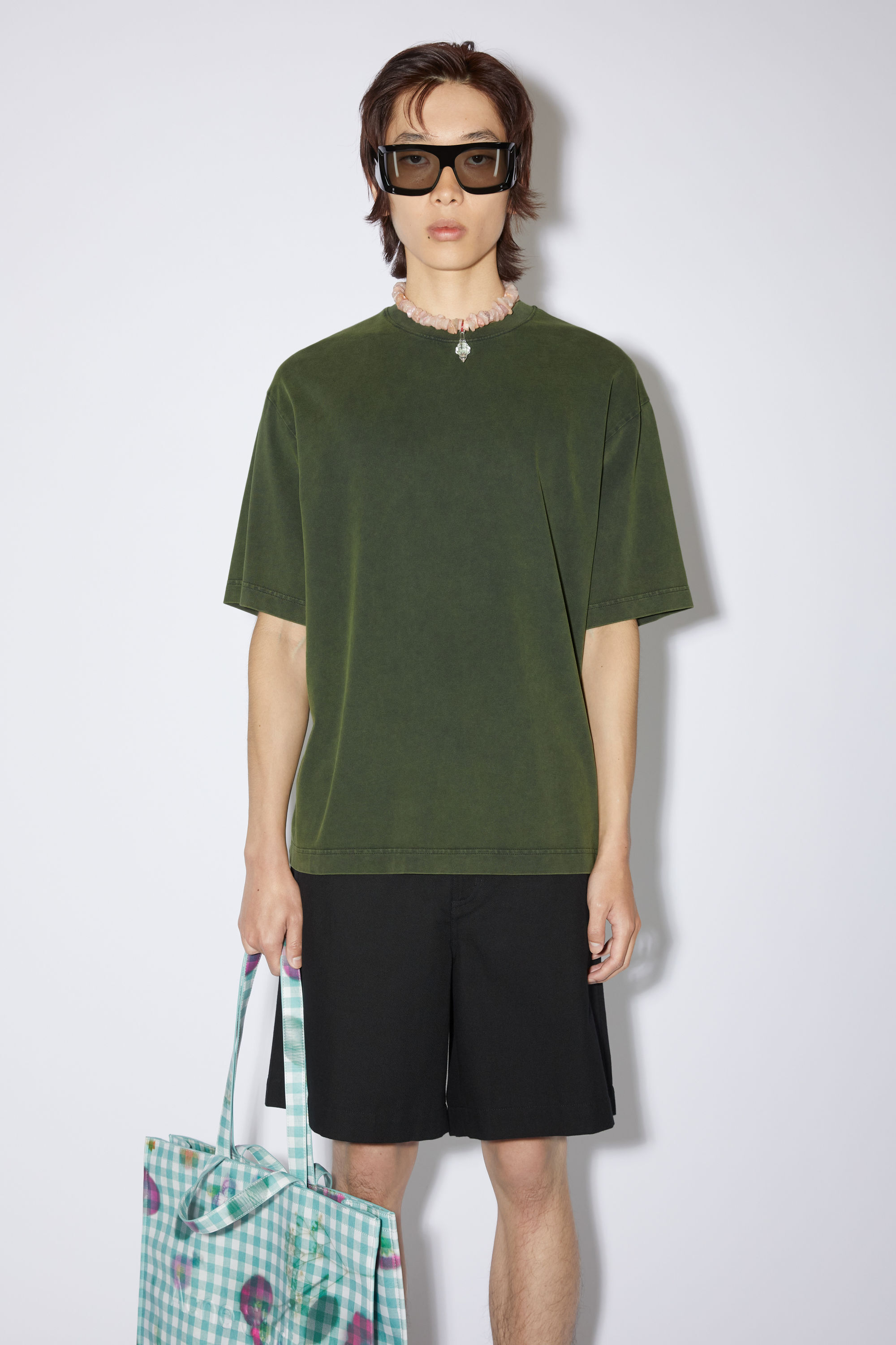 Acne Studios クルーネックTシャツ モスグリーン | hartwellspremium.com