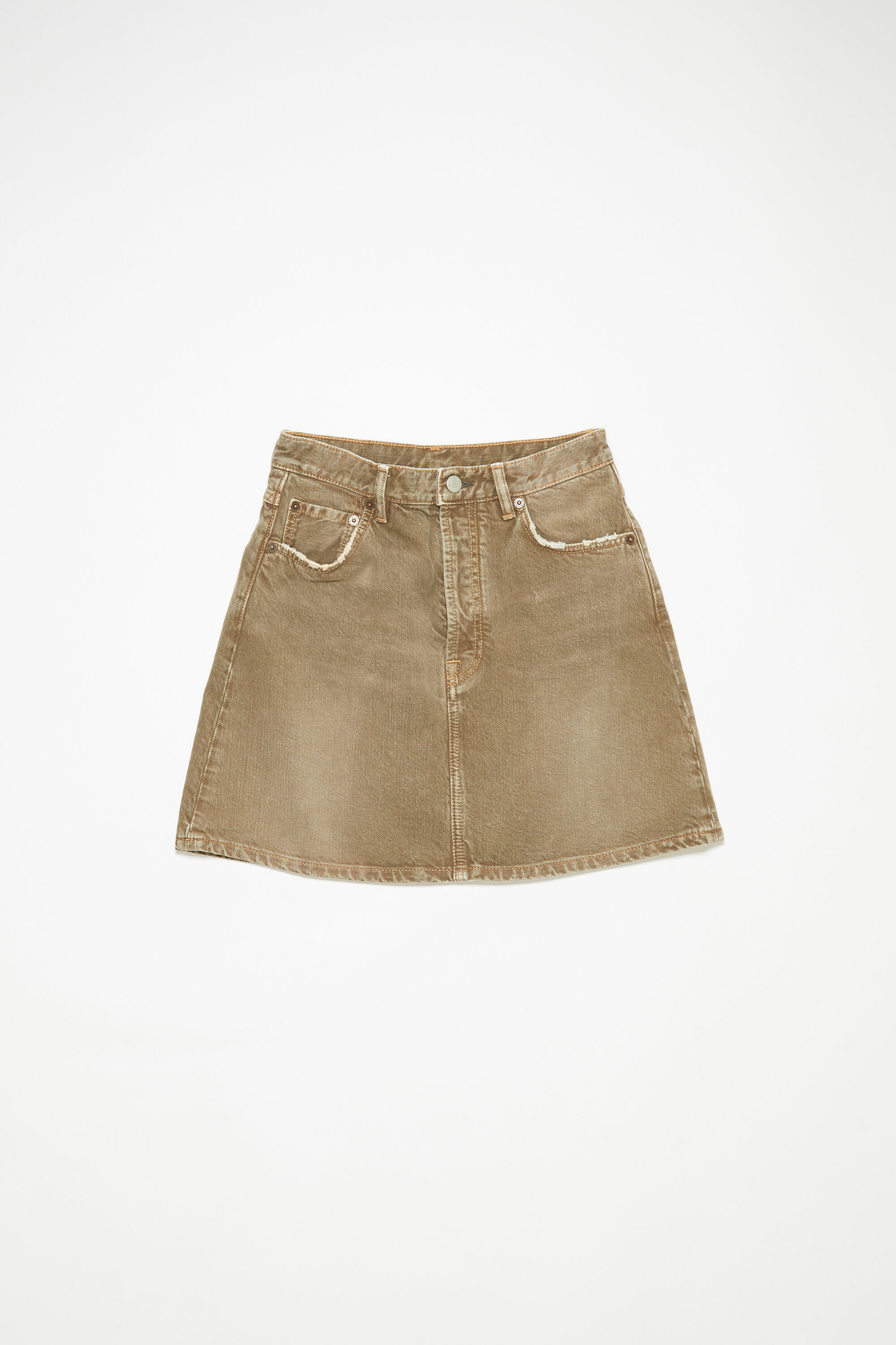 Super Khaki Junkyard Relaxed Denim Mini Skirt | One Teaspoon
