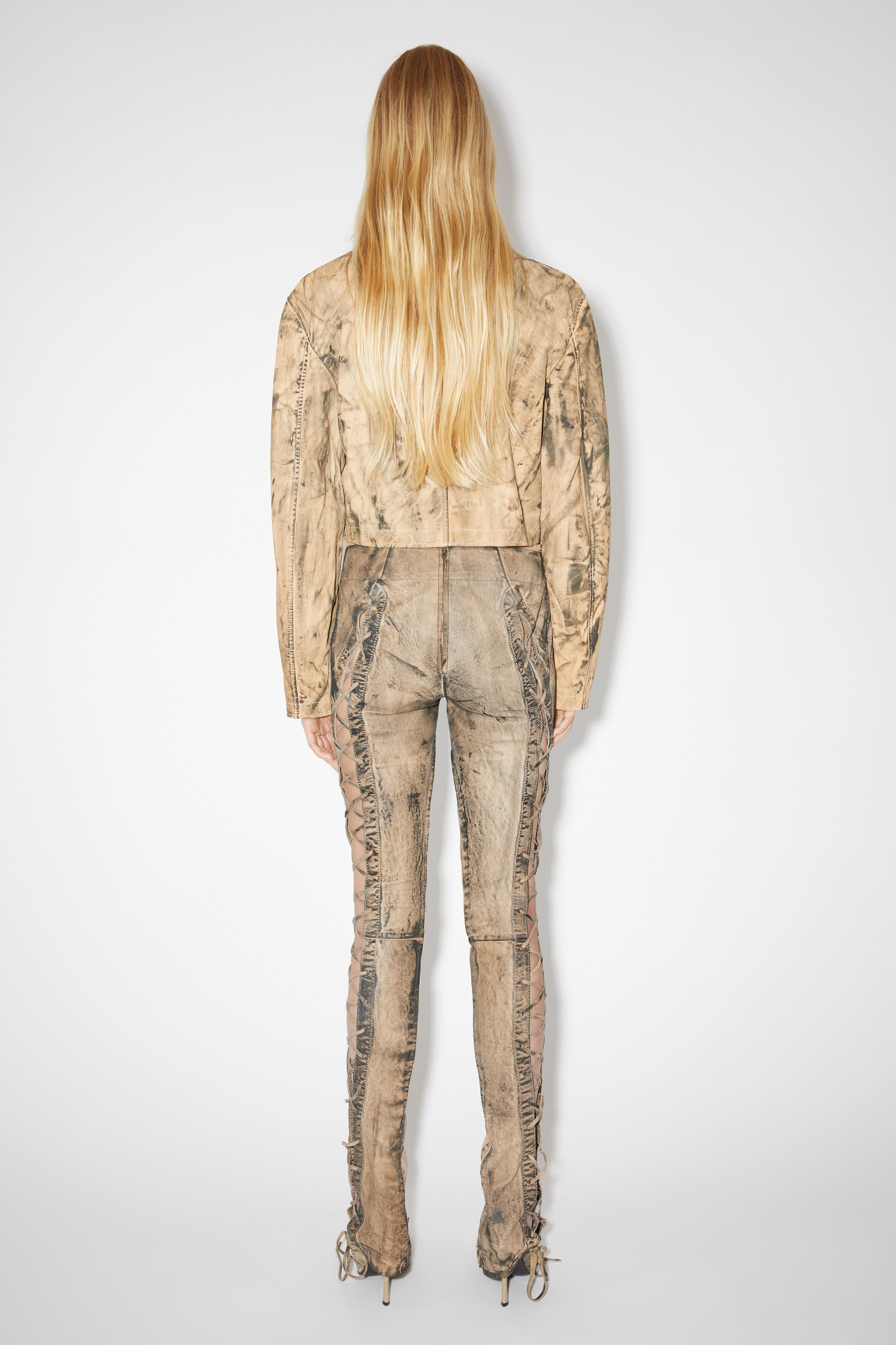 Faux Leather Lace Up Front Flared Pants | Nasty Gal