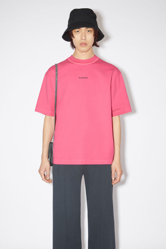 Acne Studios Neon t-shirt - Logo Pink 