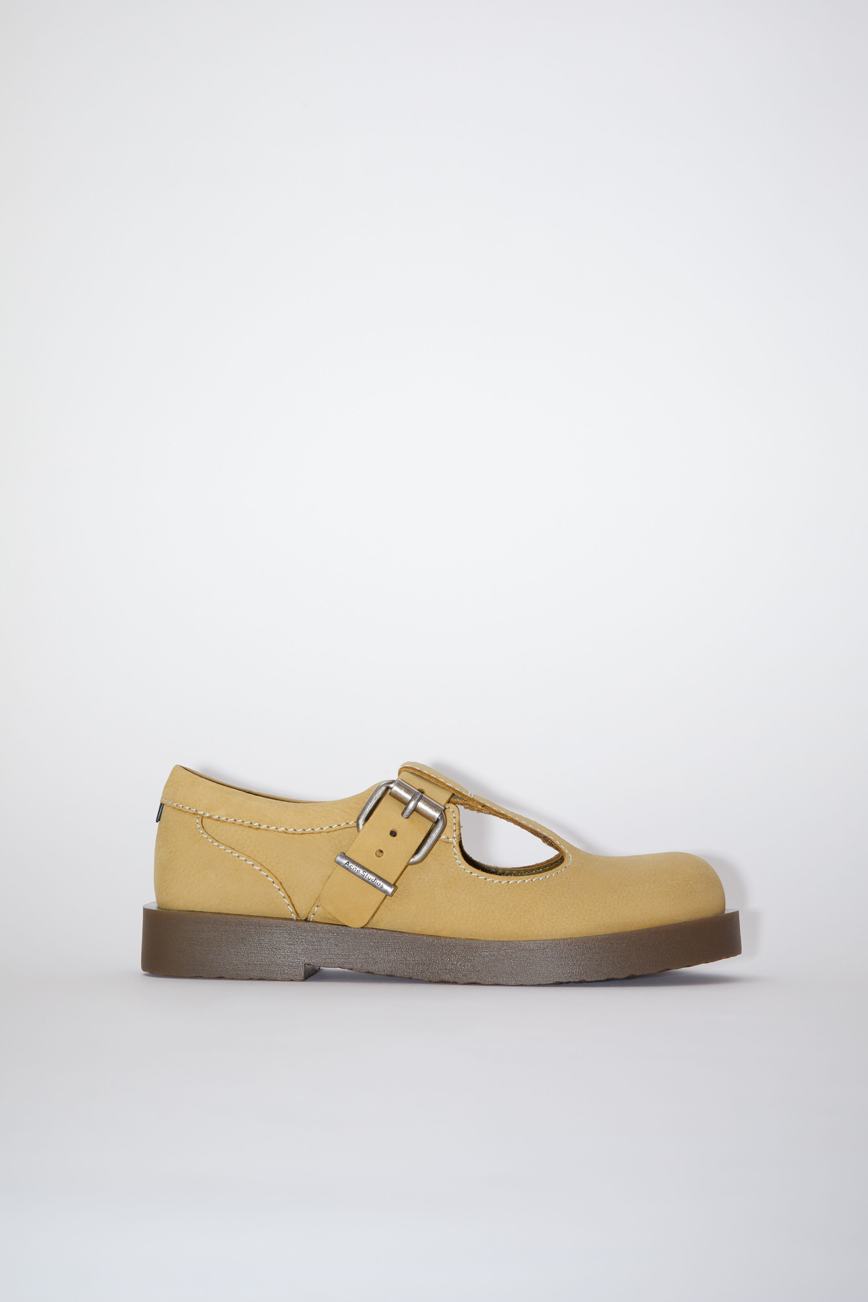 Acne Studios - Leather buckle shoes - Khaki beige