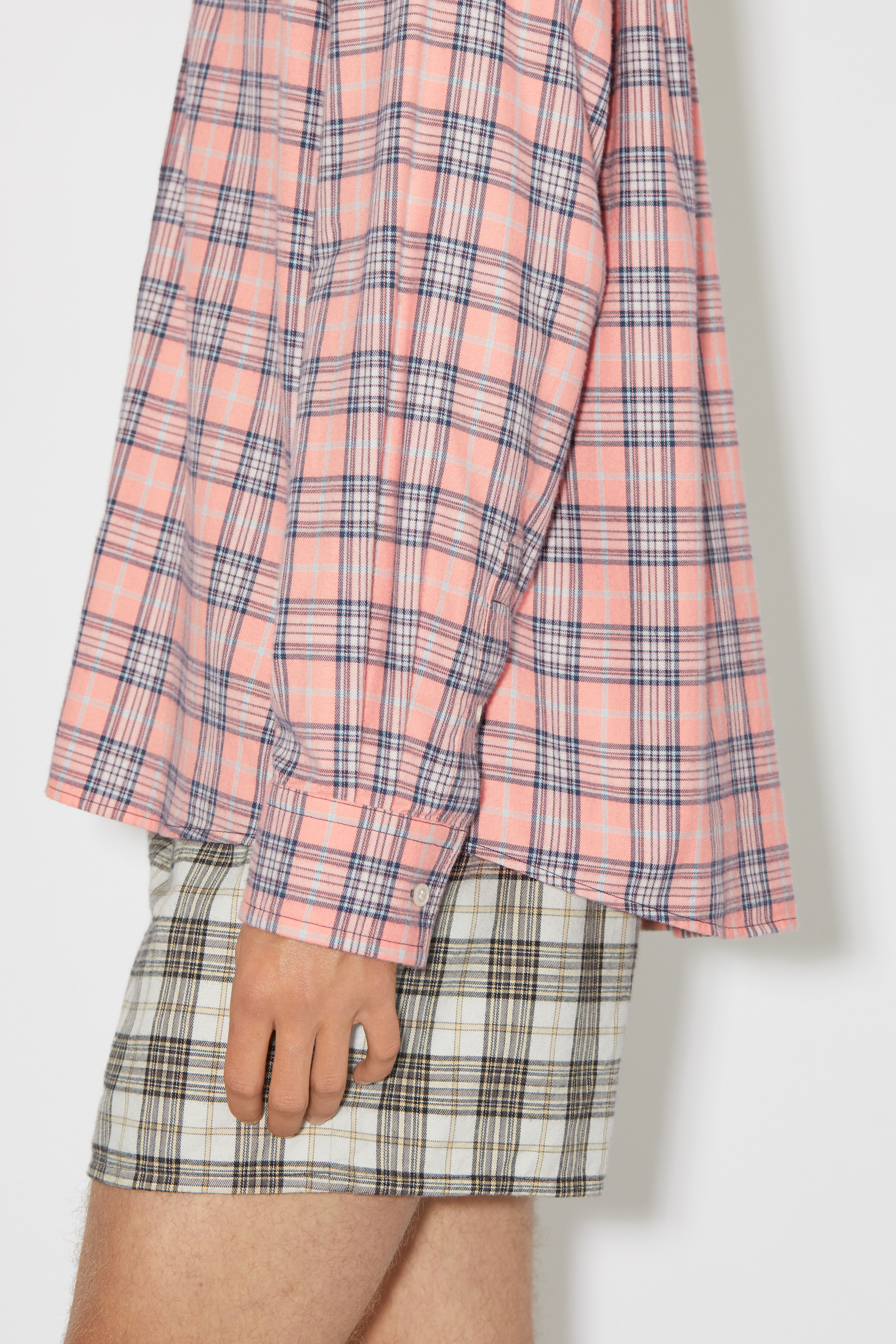 Acne Studios - Flannel check button-up shirt - Pink/blue