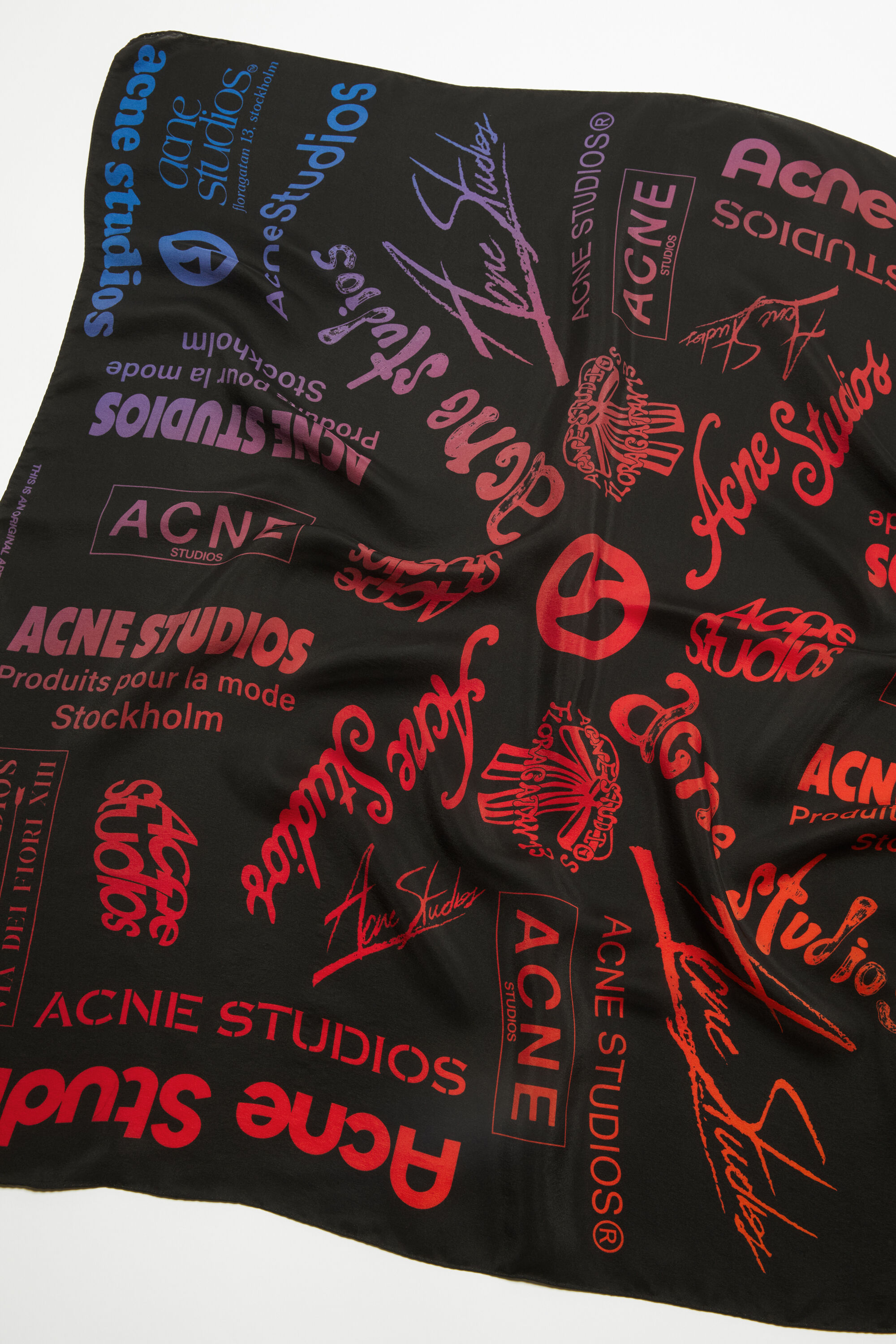 Acne Studios Multicolor Print Silk Scarf