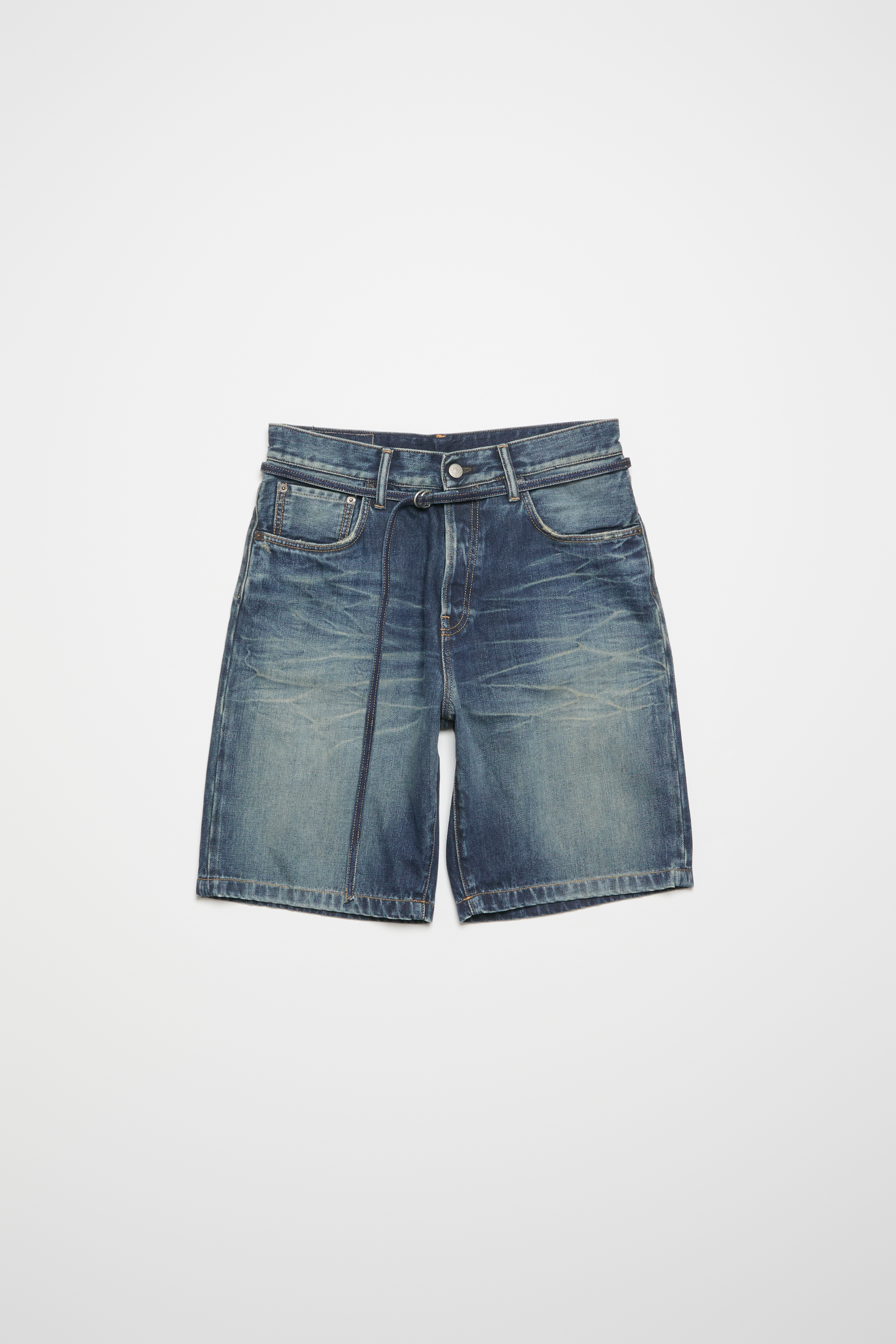 Shop Acne Studios Denim-shorts Mit Lockerer Passform In Mid Blue