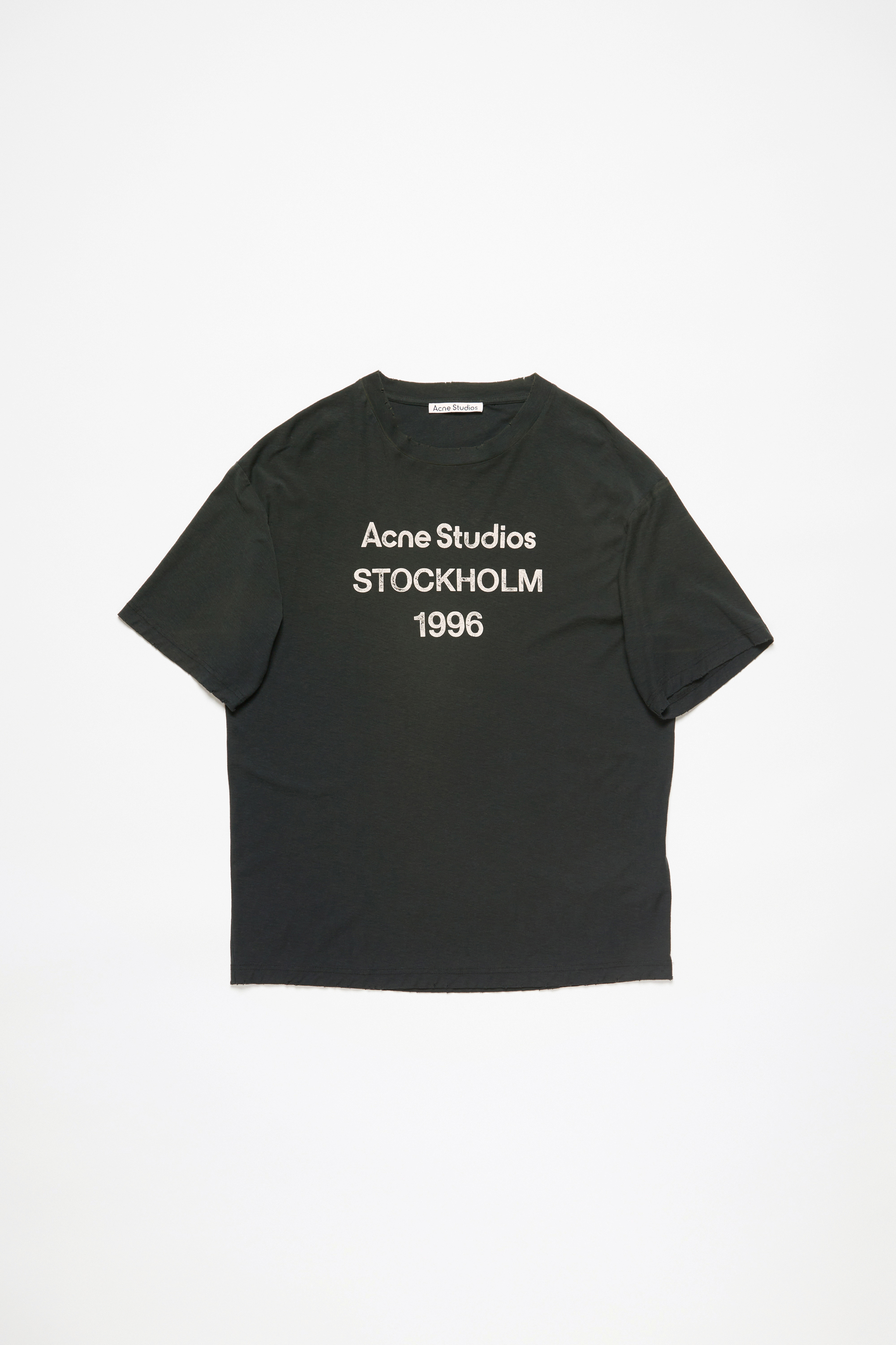 Acne Studios Logo T-shirt In Ausgebleichtes Schwarz