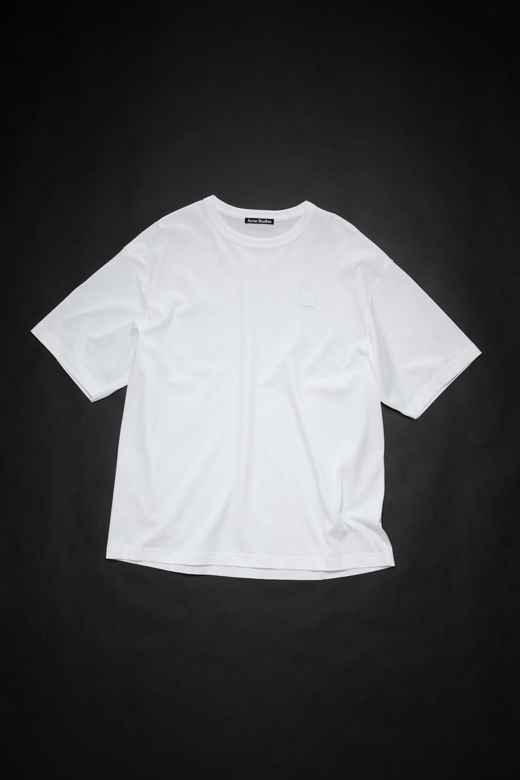Acne Studios Face Logo Patch T-shirt In Optic White | ModeSens